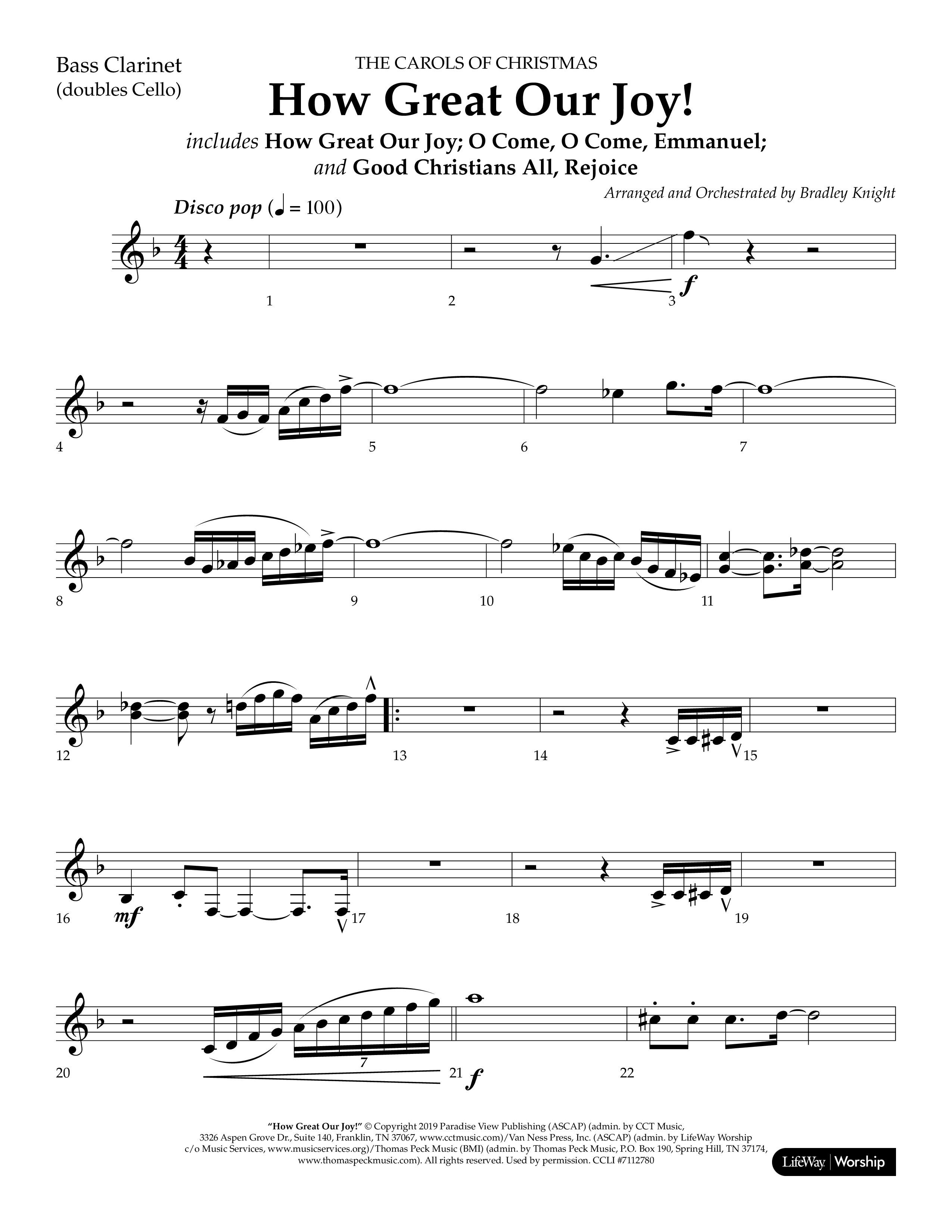 How Great Our Joy (Choral Anthem SATB) Bass Clarinet (Lifeway Choral / Arr. Bradley Knight)