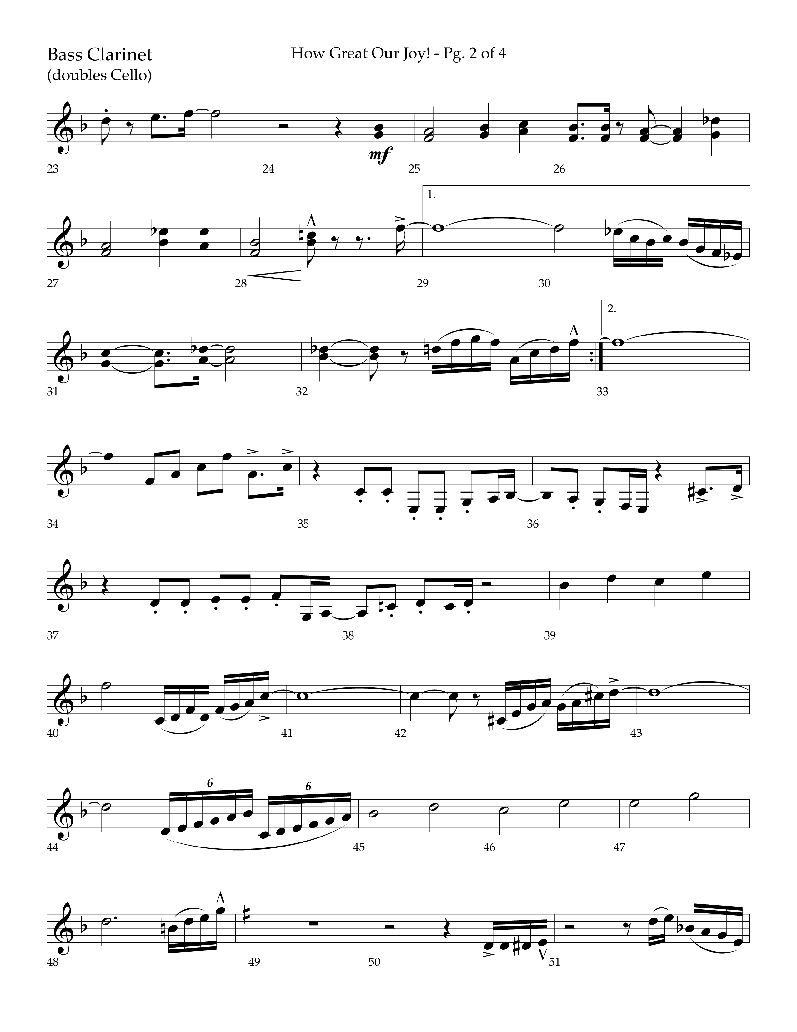How Great Our Joy (Choral Anthem SATB) Bass Clarinet (Lifeway Choral / Arr. Bradley Knight)