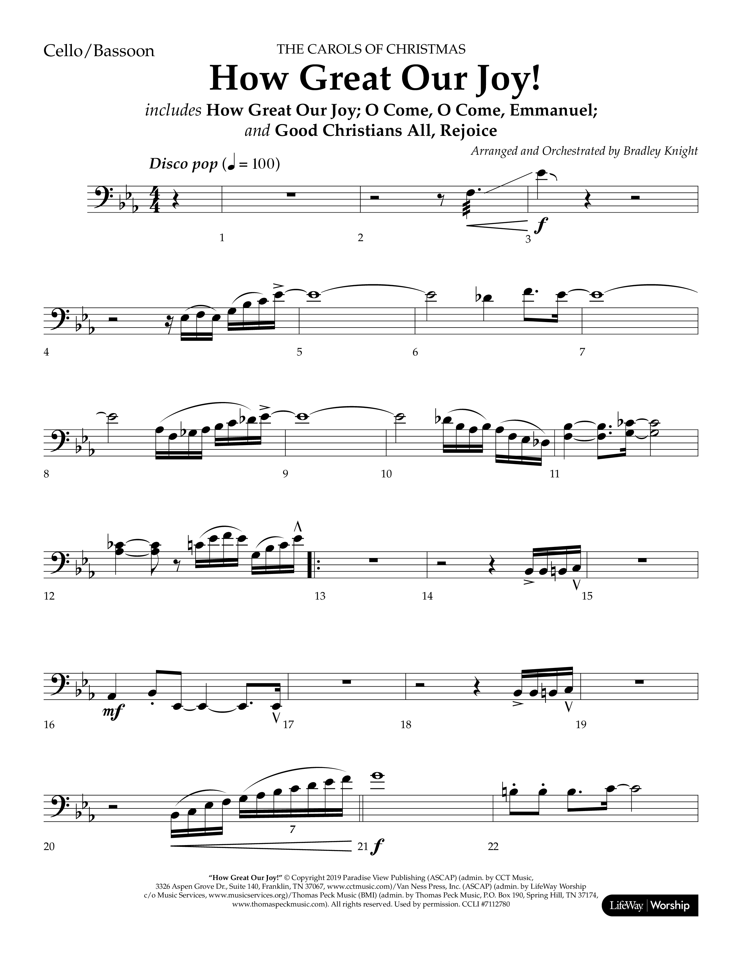 How Great Our Joy (Choral Anthem SATB) Cello (Lifeway Choral / Arr. Bradley Knight)