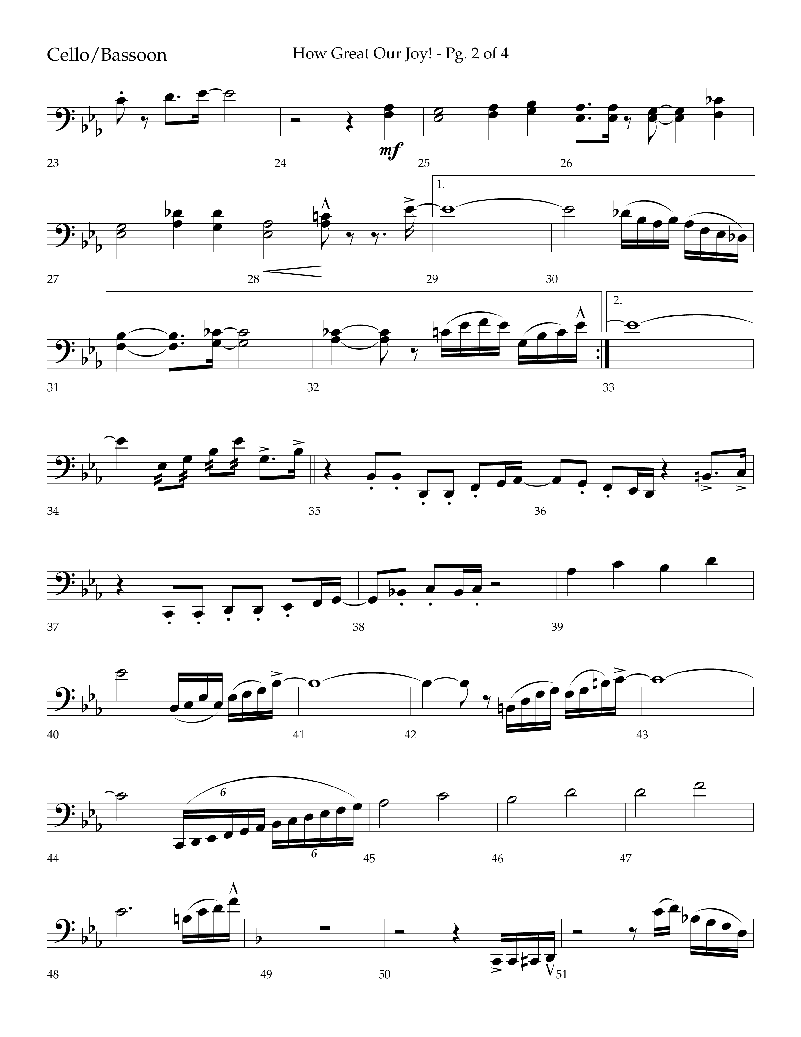 How Great Our Joy (Choral Anthem SATB) Cello (Lifeway Choral / Arr. Bradley Knight)