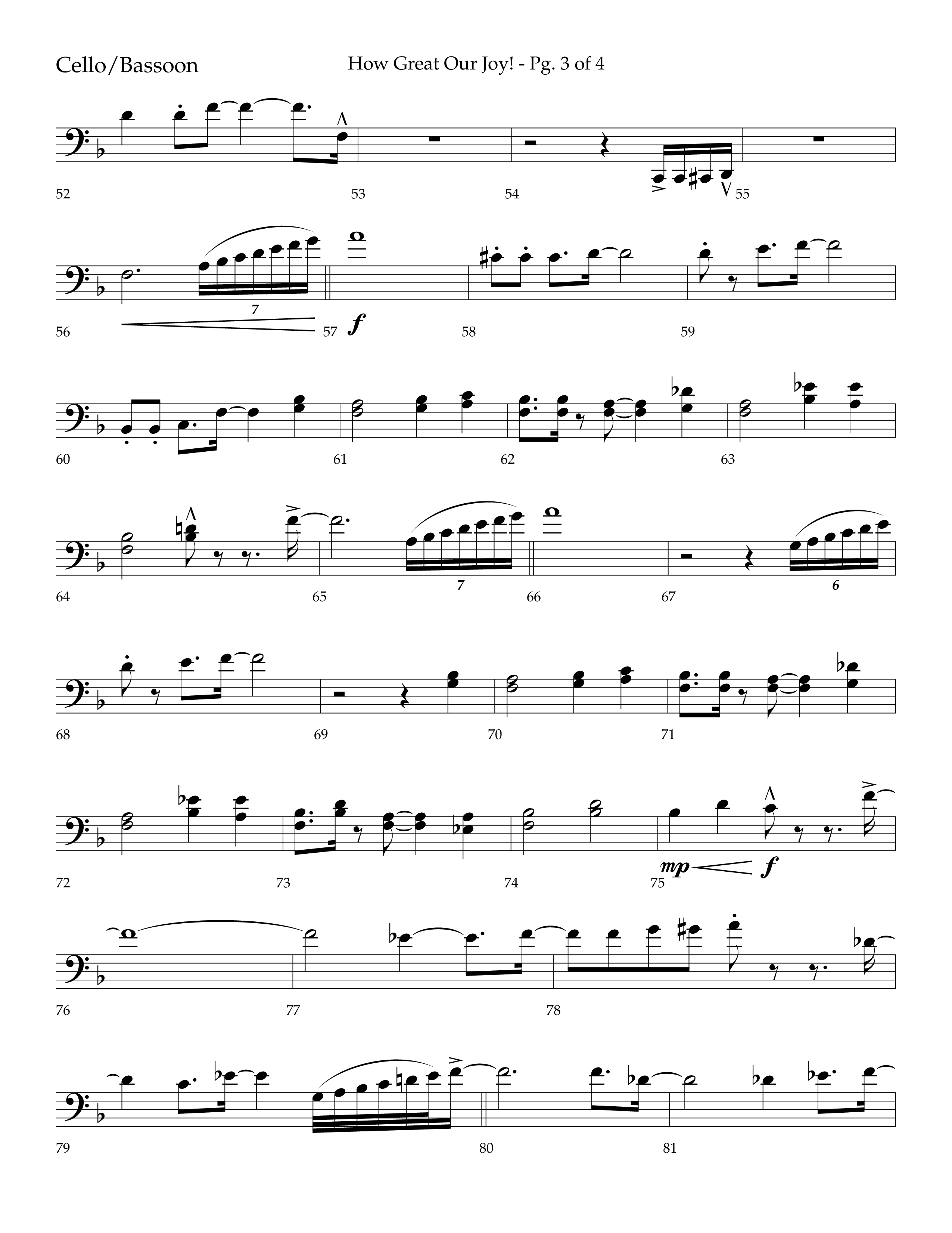 How Great Our Joy (Choral Anthem SATB) Cello (Lifeway Choral / Arr. Bradley Knight)