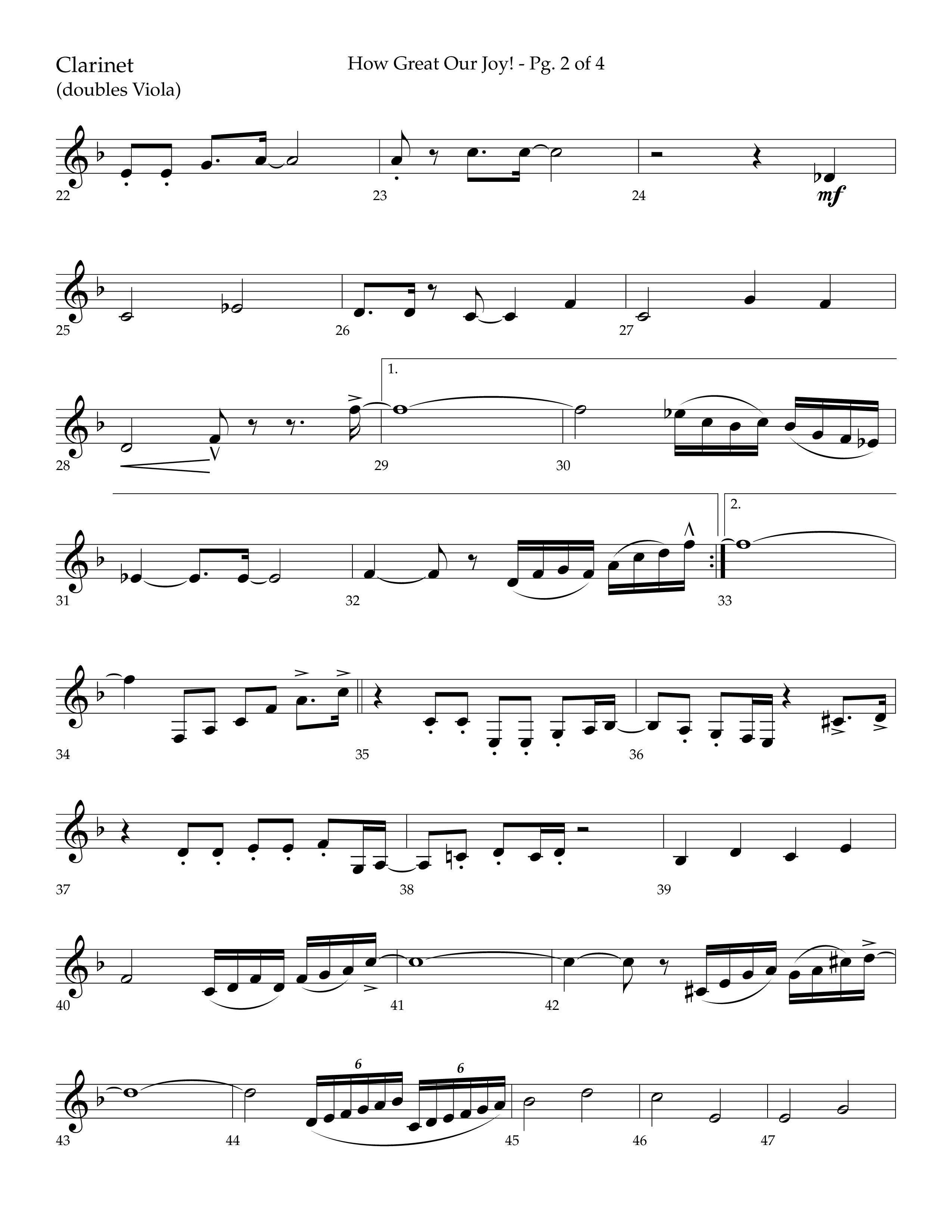 How Great Our Joy (Choral Anthem SATB) Clarinet (Lifeway Choral / Arr. Bradley Knight)