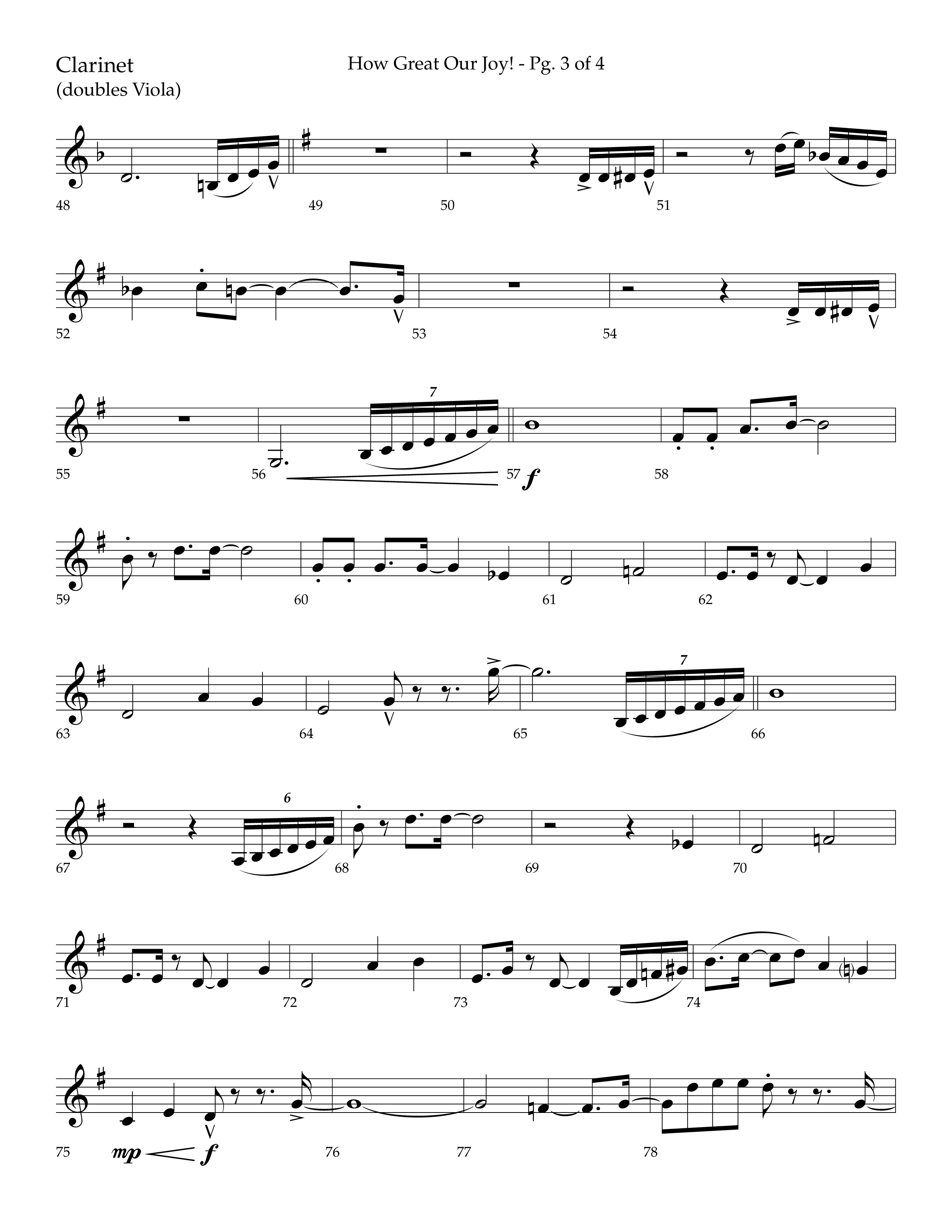 How Great Our Joy (Choral Anthem SATB) Clarinet (Lifeway Choral / Arr. Bradley Knight)