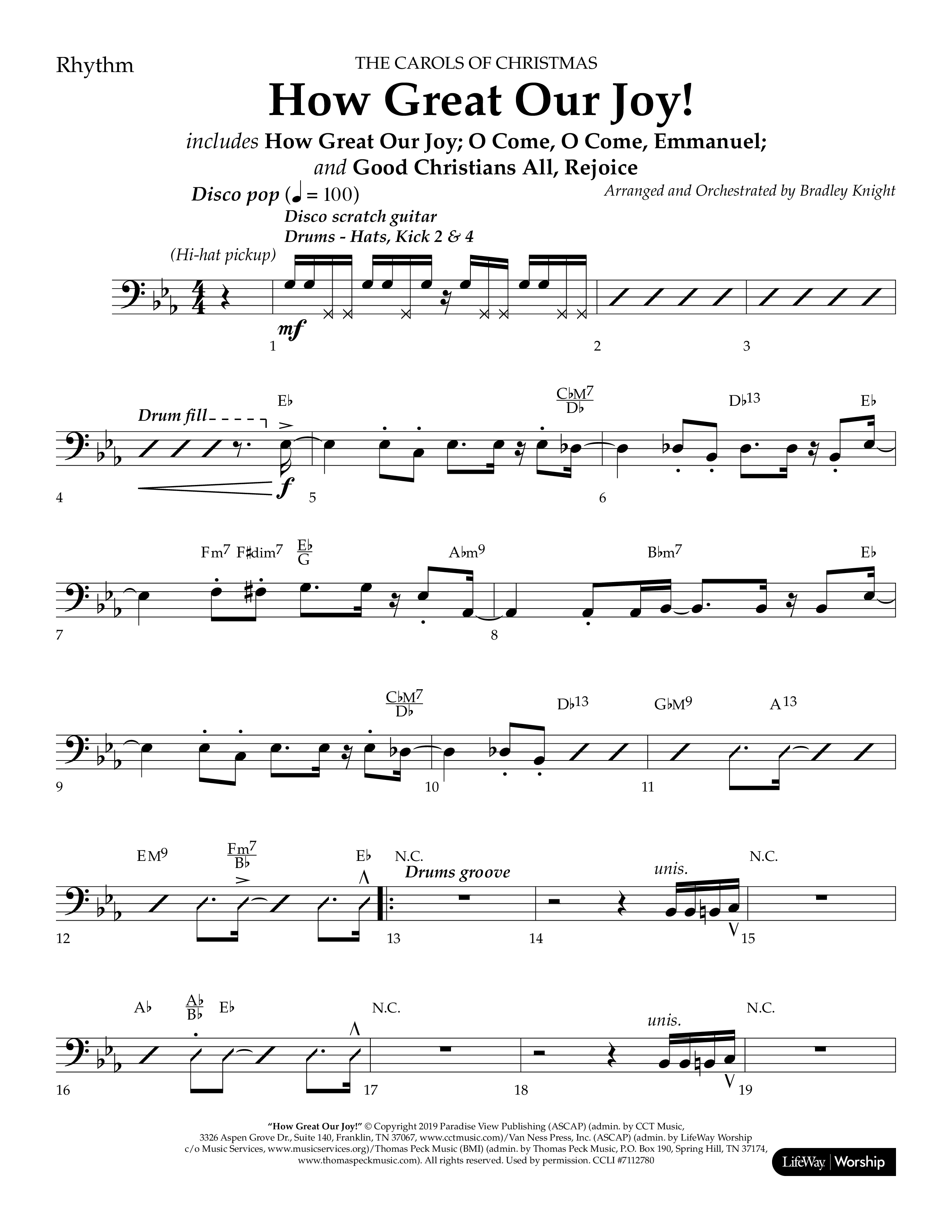 How Great Our Joy (Choral Anthem SATB) Rhythm Chart (Lifeway Choral / Arr. Bradley Knight)
