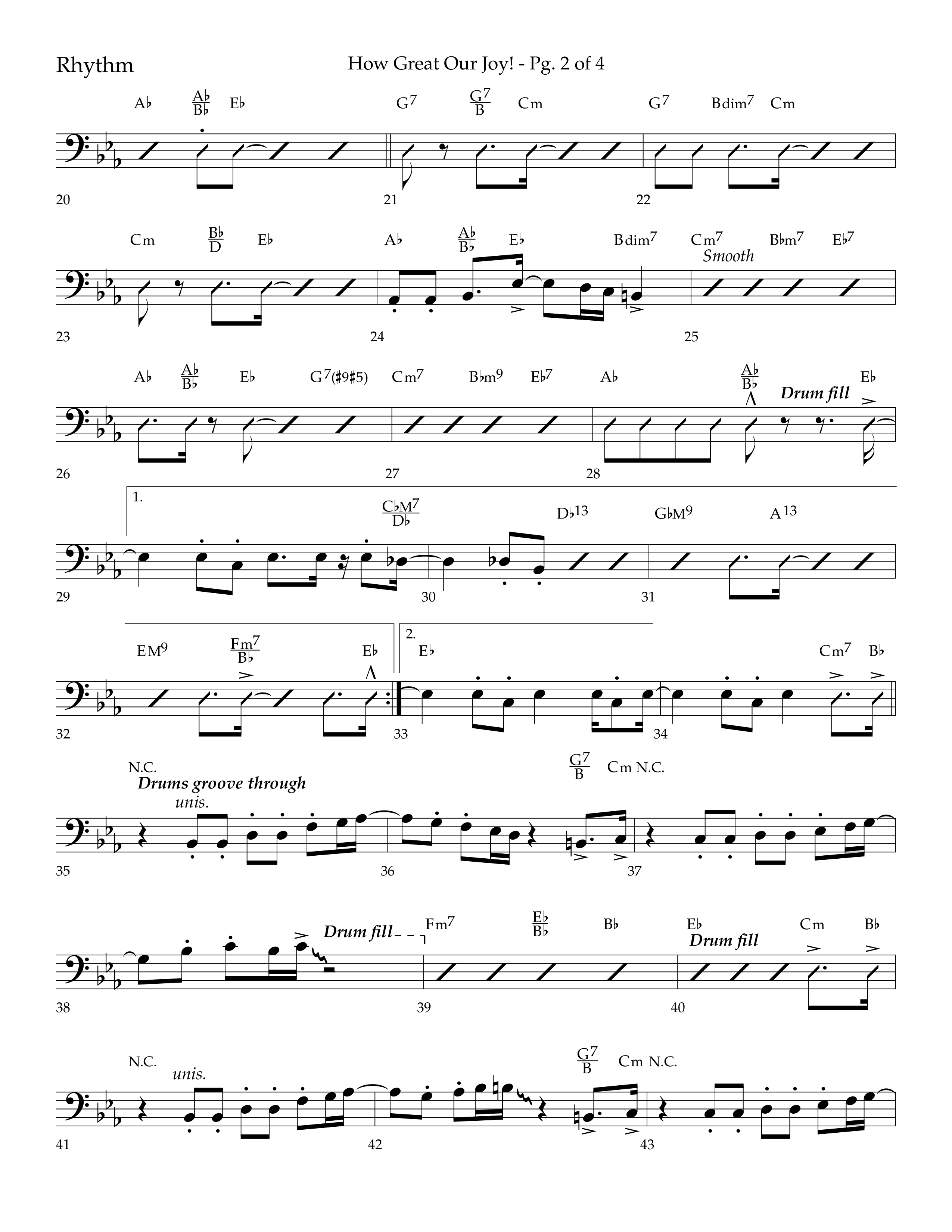 How Great Our Joy (Choral Anthem SATB) Rhythm Chart (Lifeway Choral / Arr. Bradley Knight)