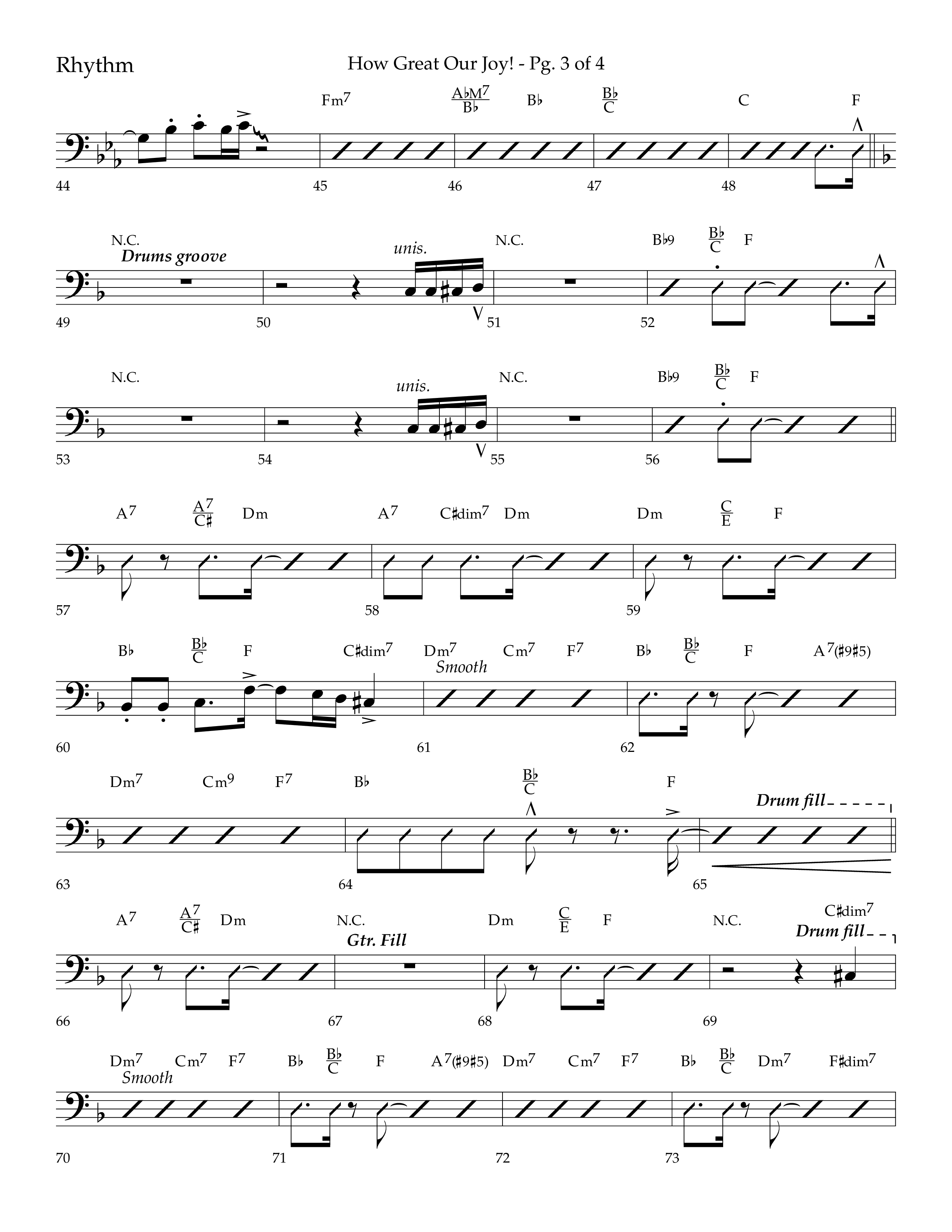 How Great Our Joy (Choral Anthem SATB) Rhythm Chart (Lifeway Choral / Arr. Bradley Knight)