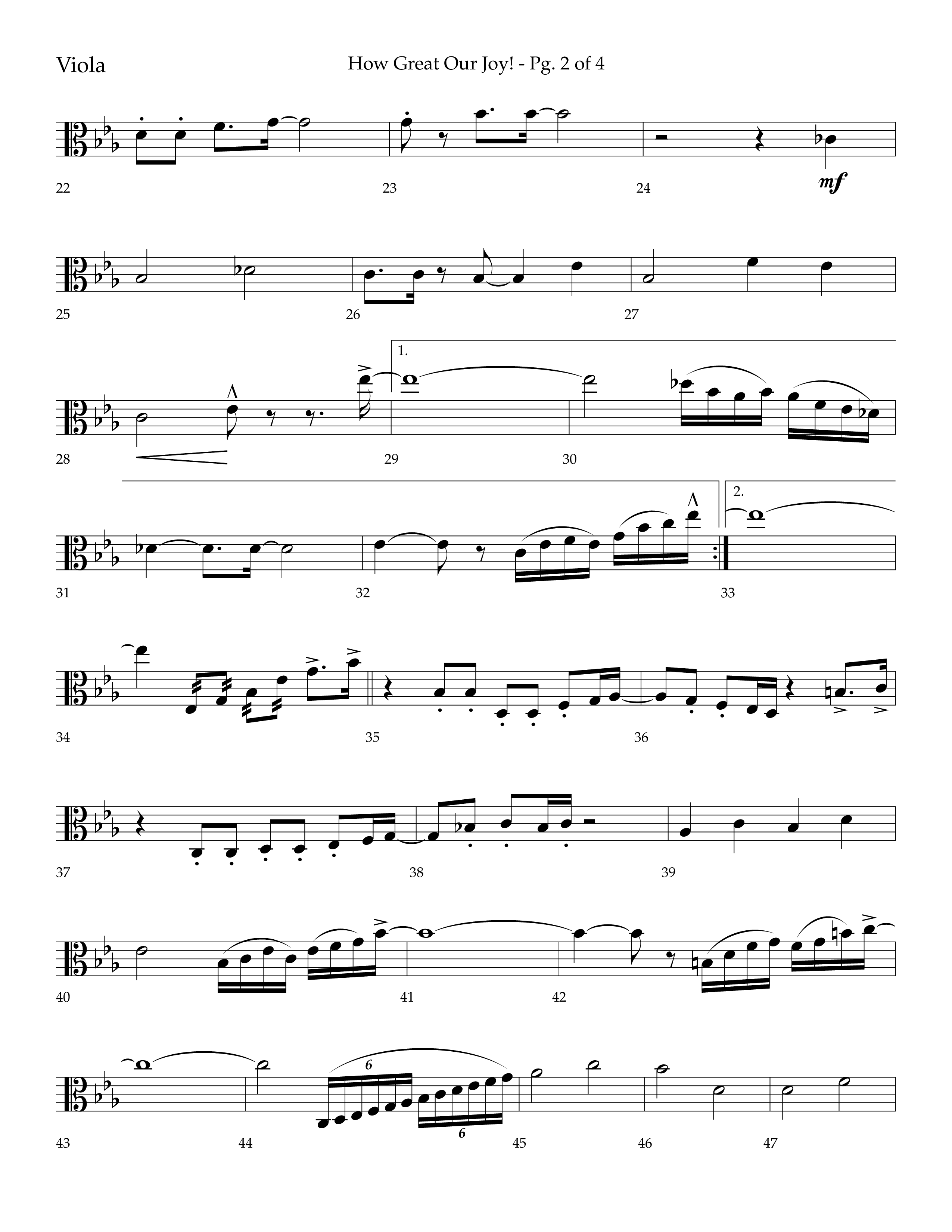 How Great Our Joy (Choral Anthem SATB) Viola (Lifeway Choral / Arr. Bradley Knight)