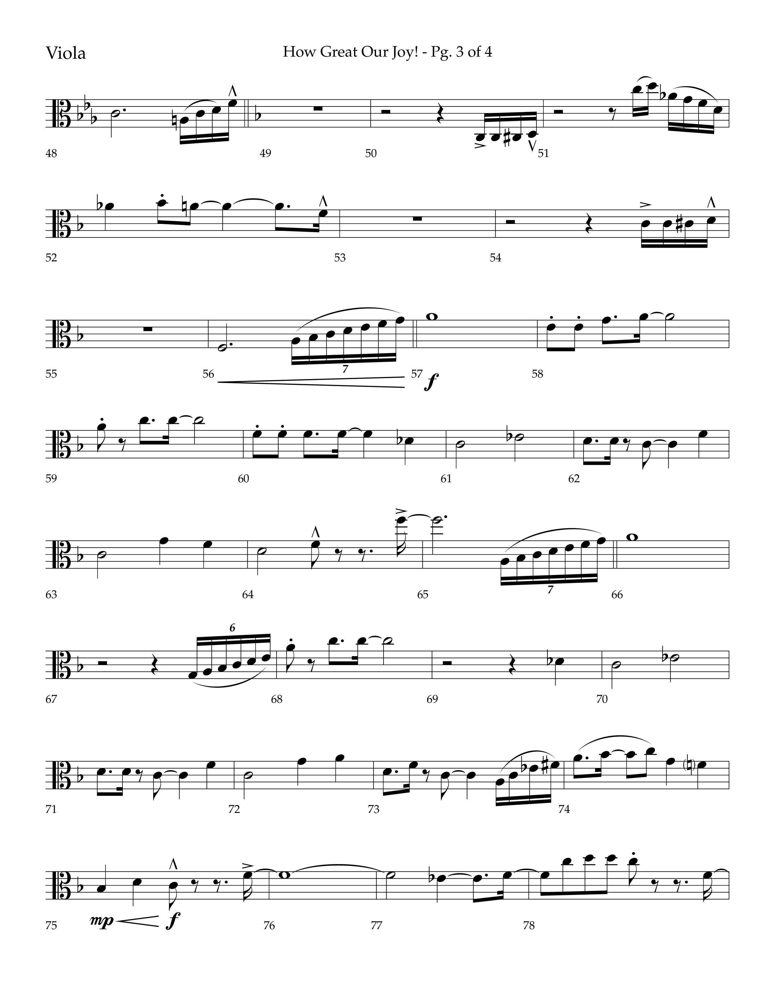 How Great Our Joy (Choral Anthem SATB) Viola (Lifeway Choral / Arr. Bradley Knight)