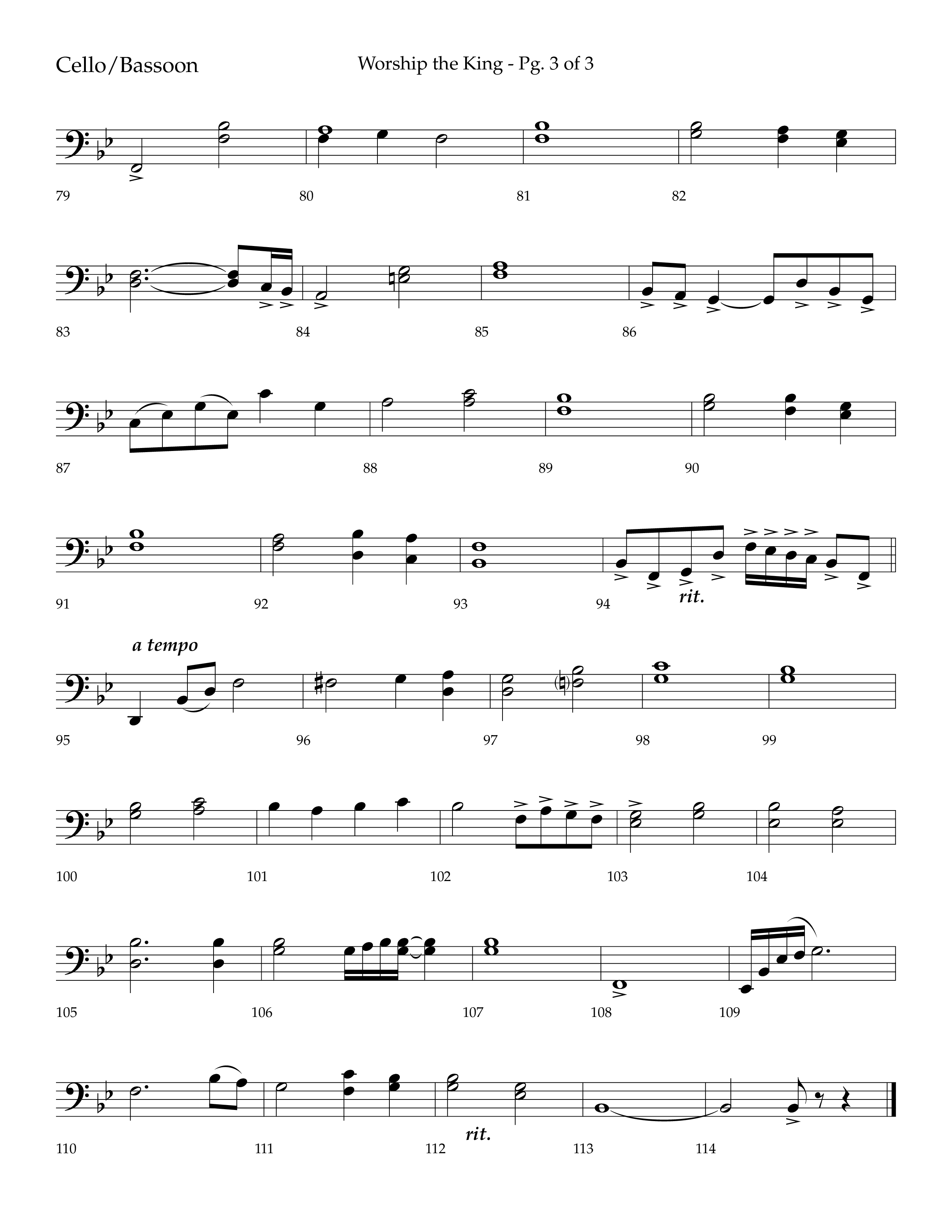 Worship the King (Choral Anthem SATB) Cello (Lifeway Choral / Arr. Bradley Knight)