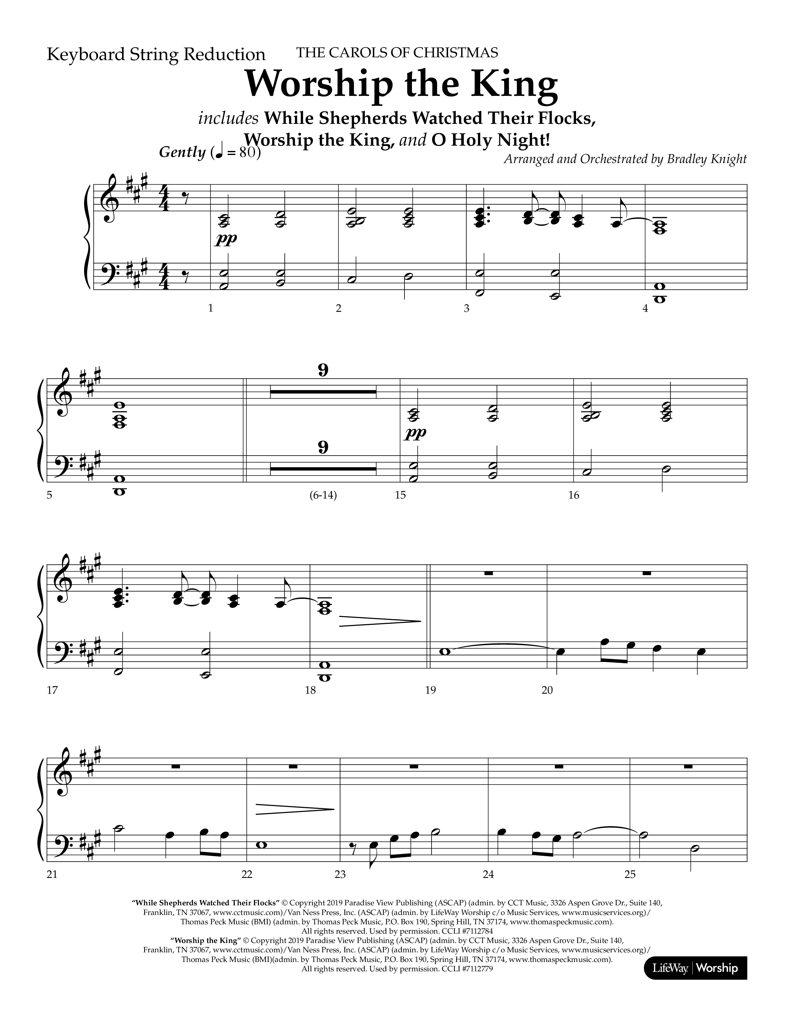 Worship the King (Choral Anthem SATB) String Reduction (Lifeway Choral / Arr. Bradley Knight)