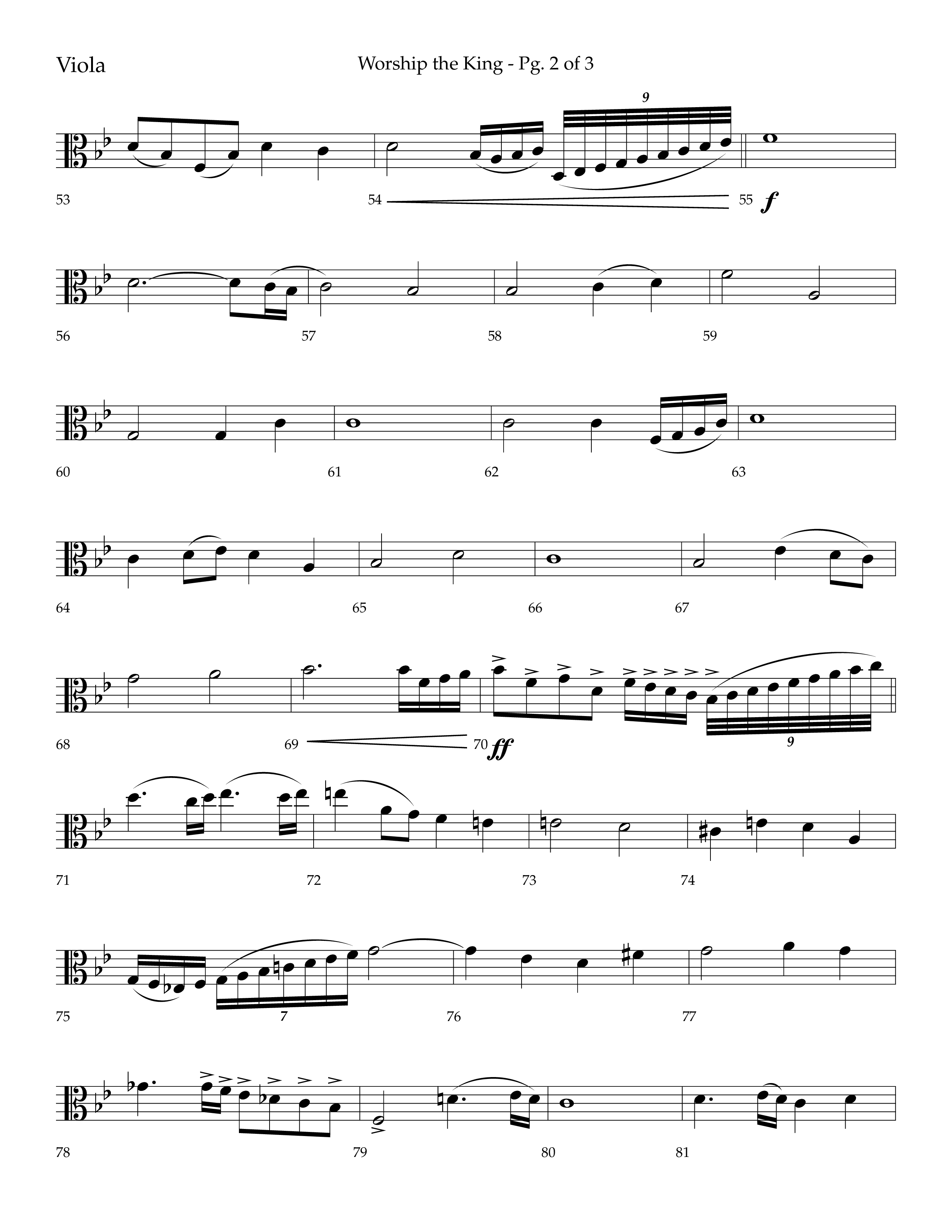 Worship the King (Choral Anthem SATB) Viola (Lifeway Choral / Arr. Bradley Knight)