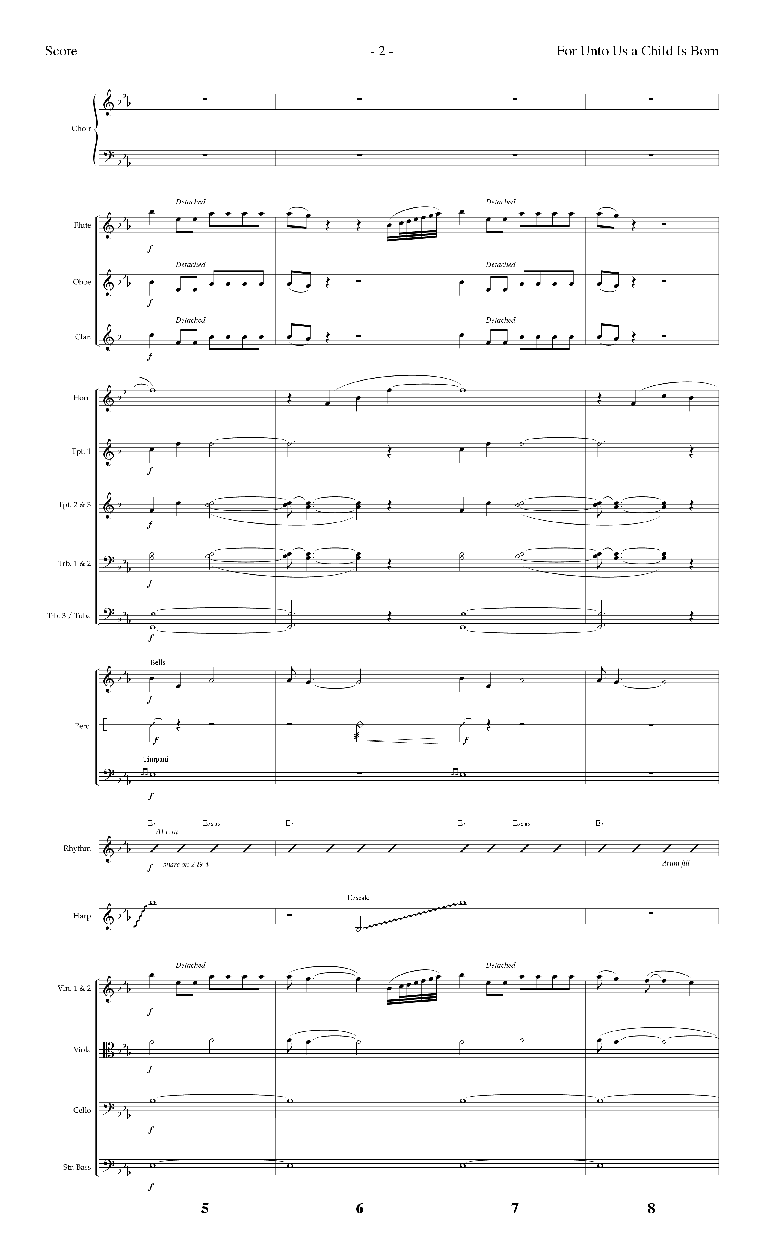 For Unto Us A Child Is Born (with Open The Eyes Of My Heart Lord) (Choral Anthem SATB) Orchestration (Lifeway Choral / Arr. Dennis Allen)