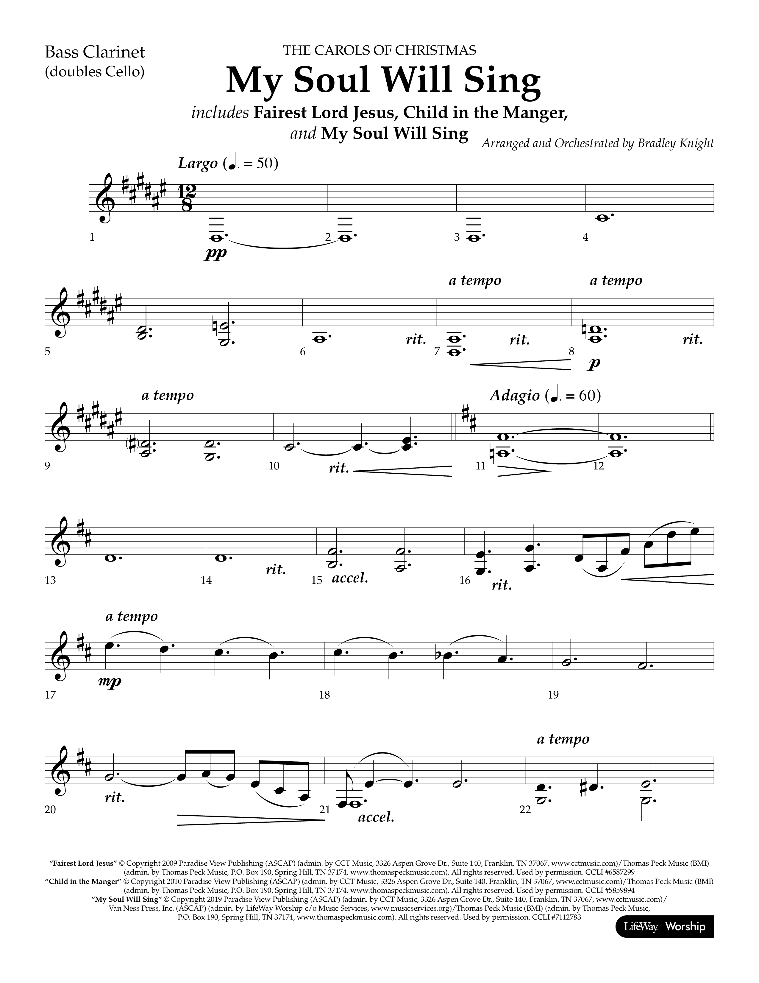 My Soul Will Sing (Choral Anthem SATB) Bass Clarinet (Lifeway Choral / Arr. Bradley Knight)