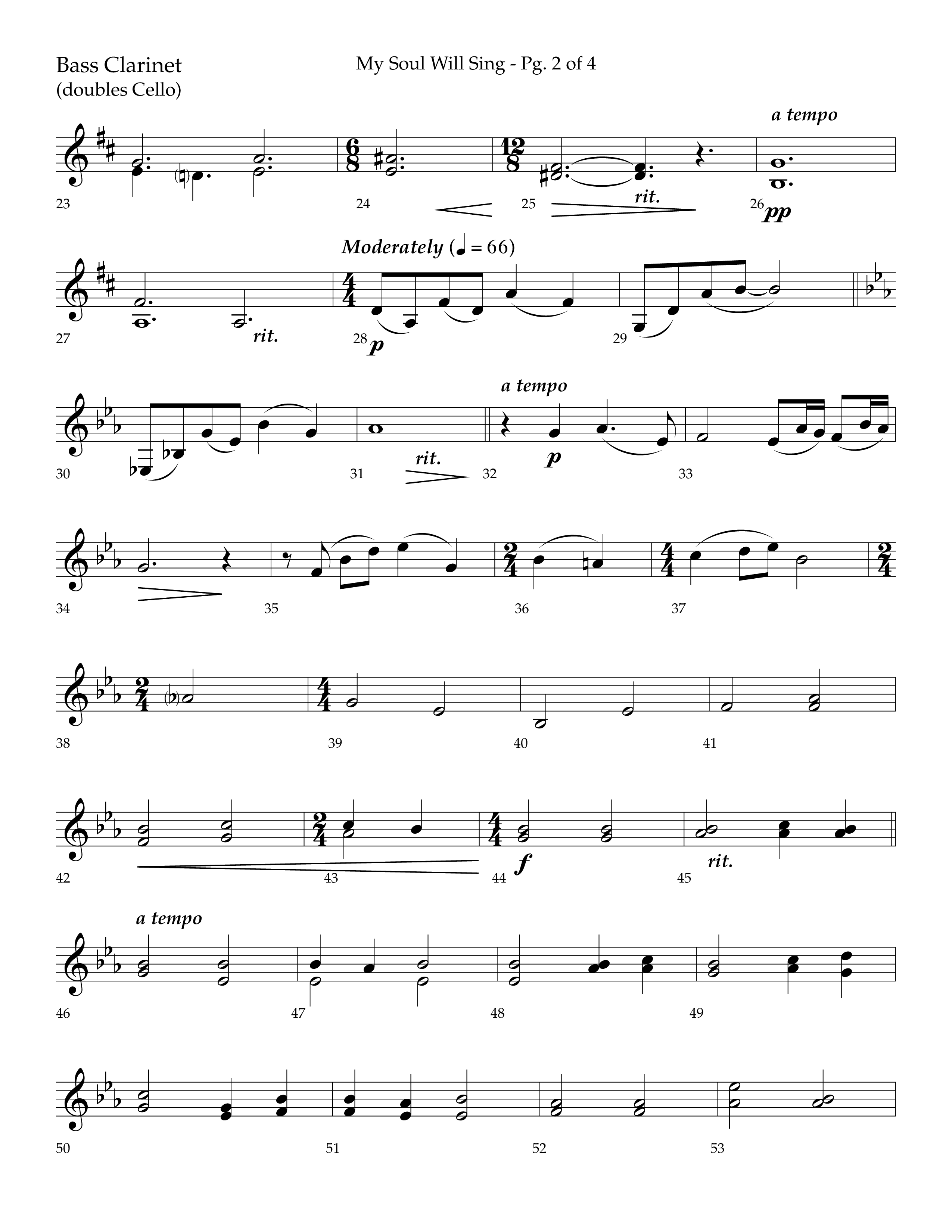 My Soul Will Sing (Choral Anthem SATB) Bass Clarinet (Lifeway Choral / Arr. Bradley Knight)