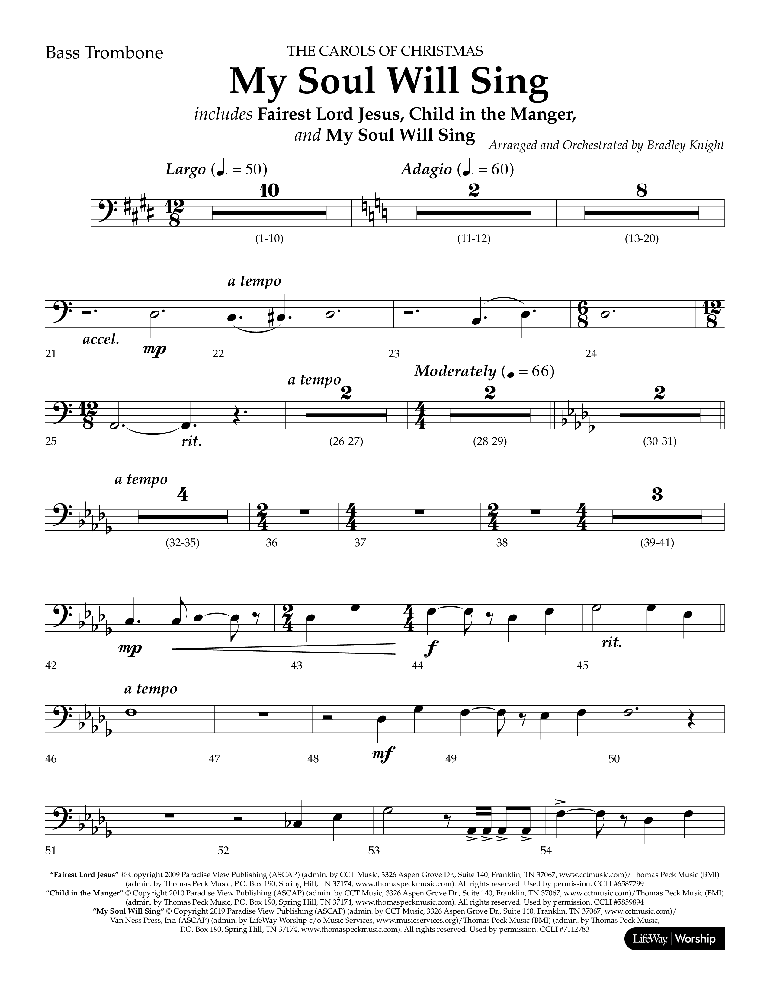 My Soul Will Sing (Choral Anthem SATB) Bass Trombone (Lifeway Choral / Arr. Bradley Knight)