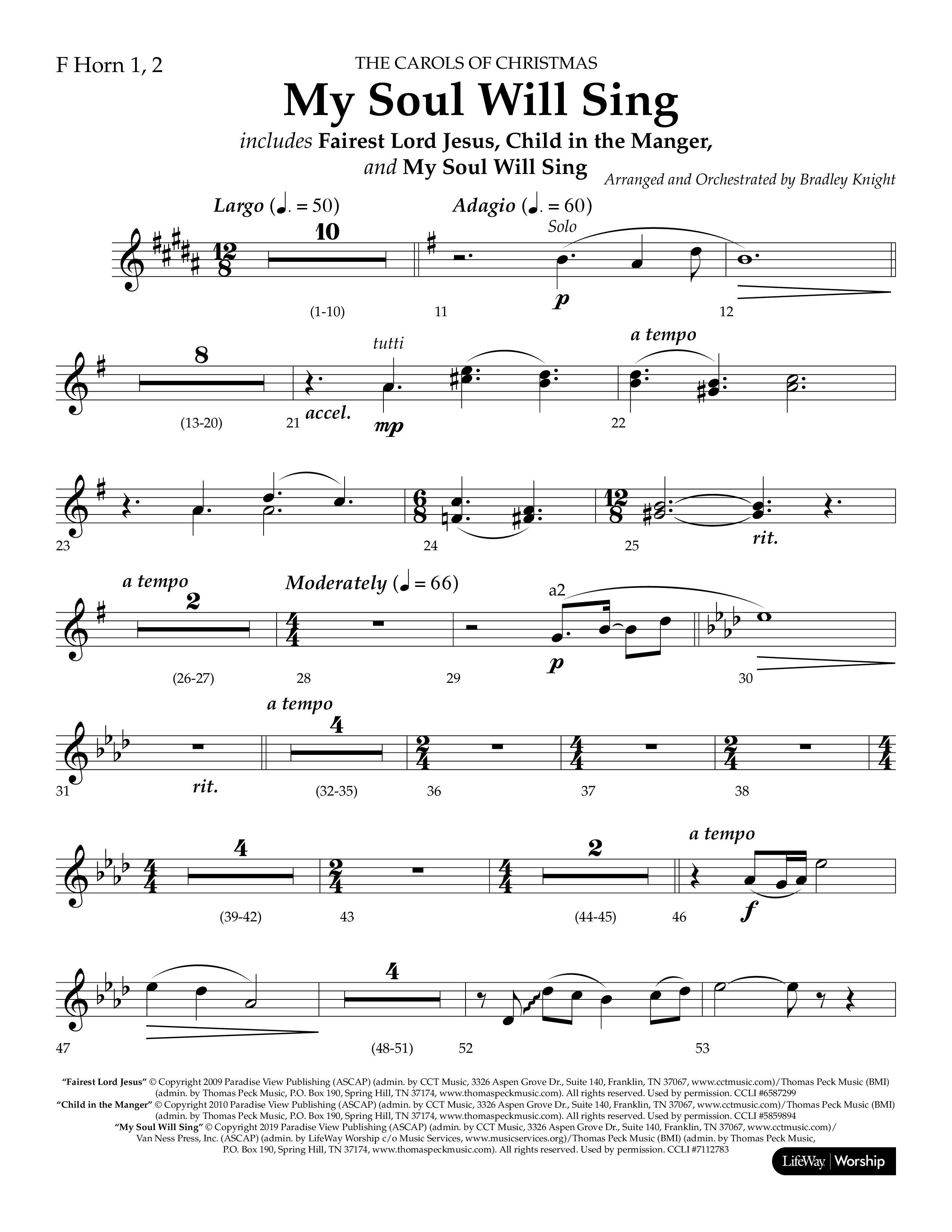 My Soul Will Sing (Choral Anthem SATB) French Horn 1/2 (Lifeway Choral / Arr. Bradley Knight)