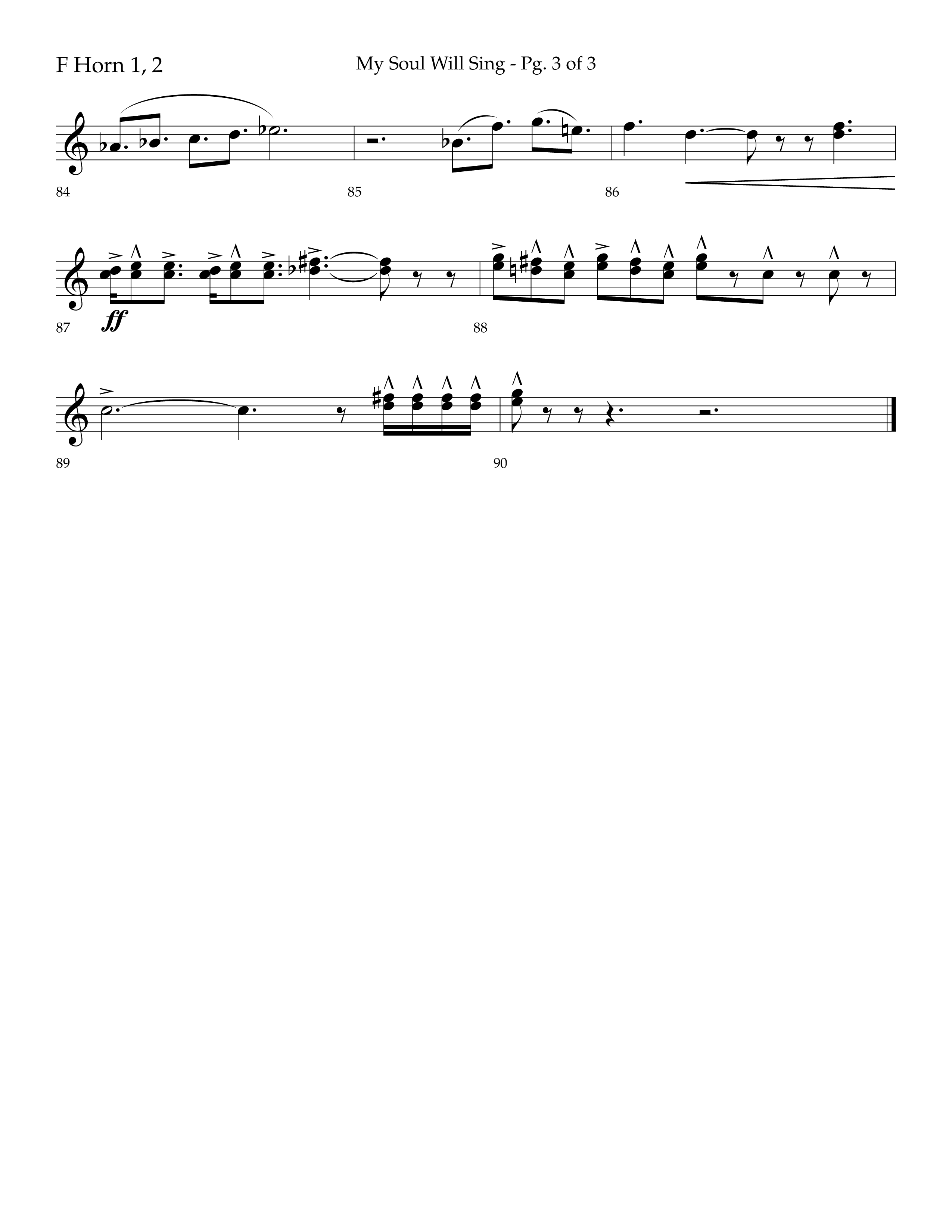 My Soul Will Sing (Choral Anthem SATB) French Horn 1/2 (Lifeway Choral / Arr. Bradley Knight)