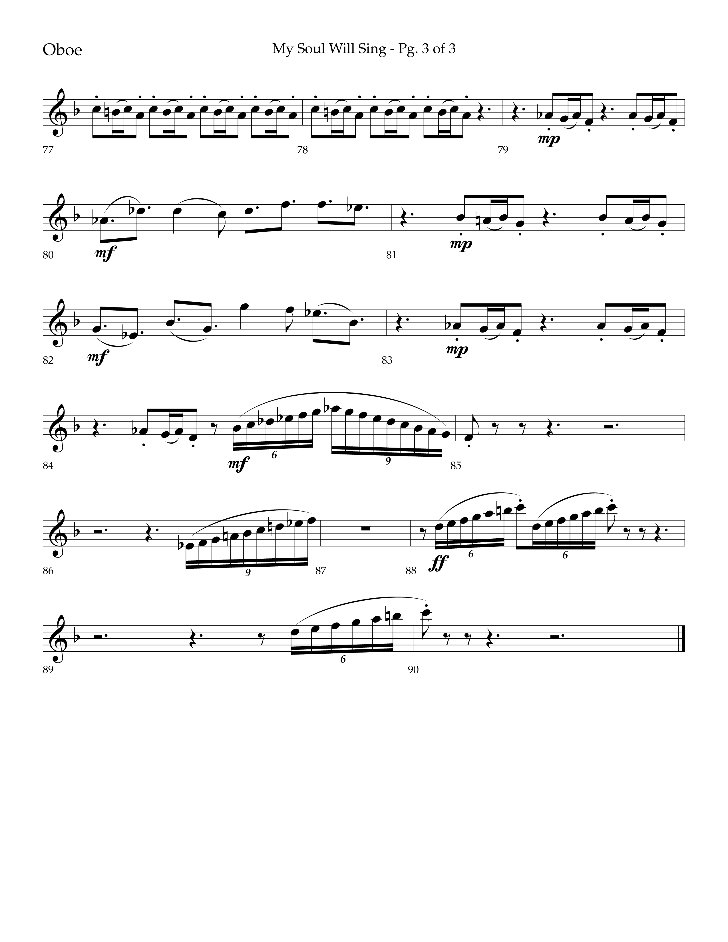 My Soul Will Sing (Choral Anthem SATB) Oboe (Lifeway Choral / Arr. Bradley Knight)