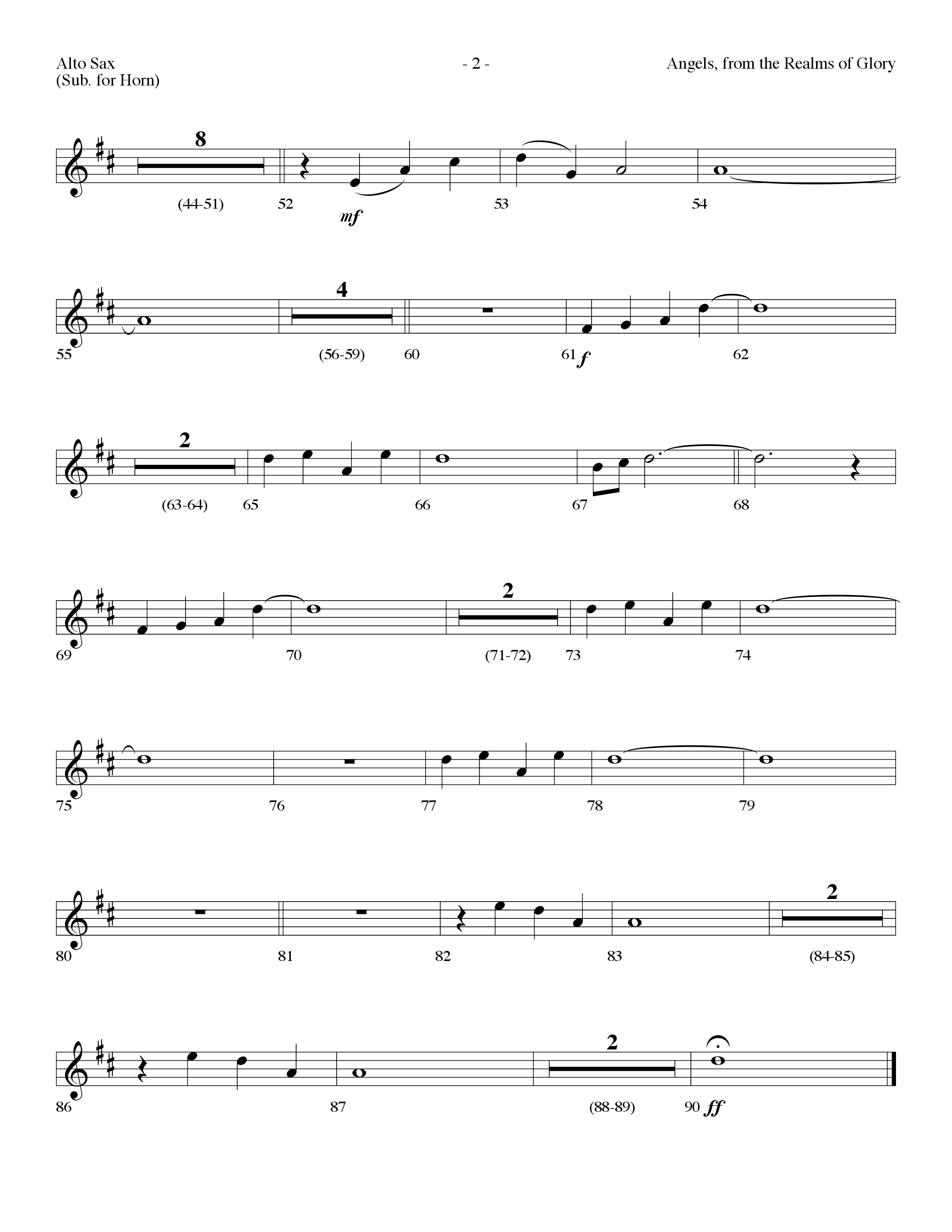 Angels From The Realms Of Glory (Emmanuel) (Choral Anthem SATB) Alto Sax (Lifeway Choral / Arr. Dennis Allen)