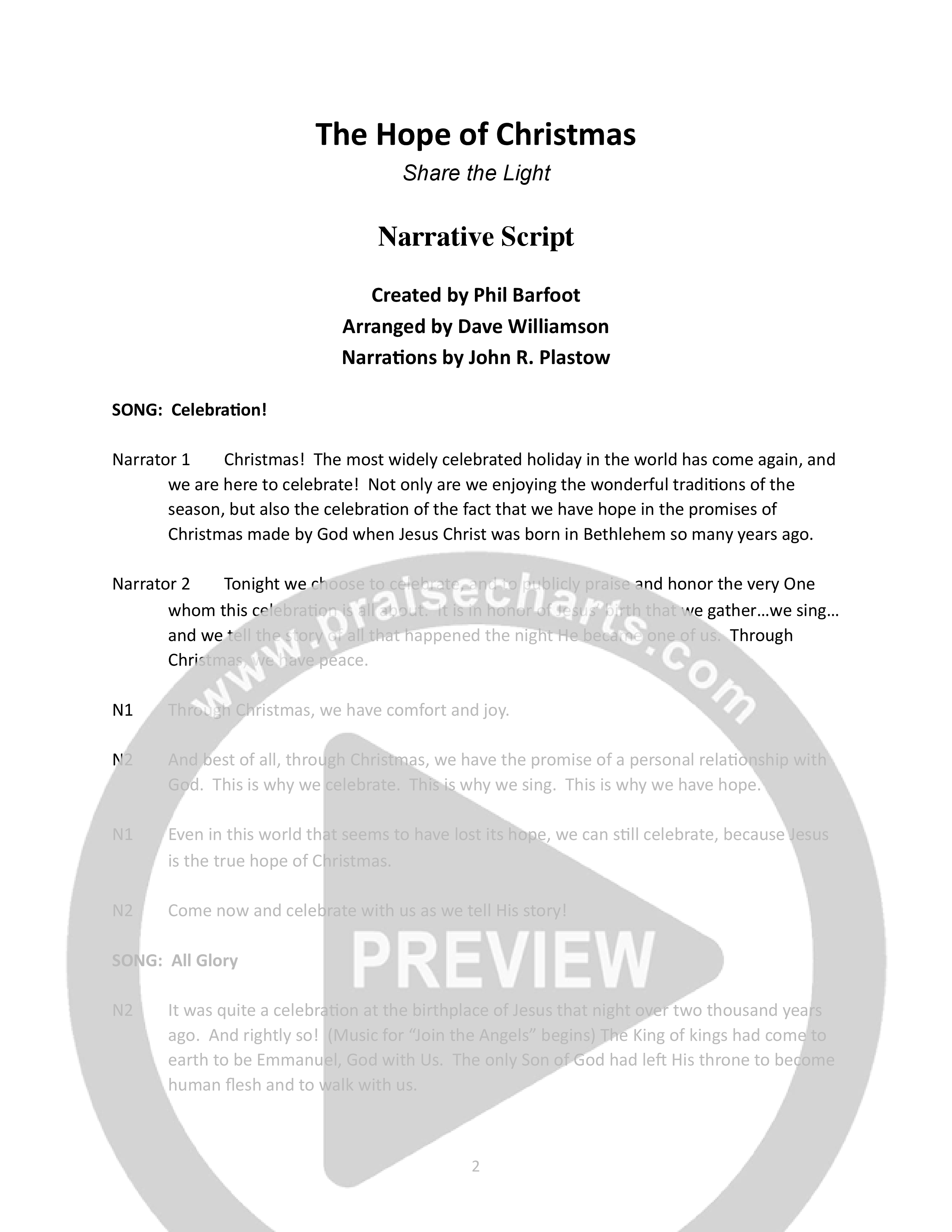 The Hope Of Christmas (11 Song Choral Collection) Instructions (Lifeway Choral / Arr. Dave Williamson)