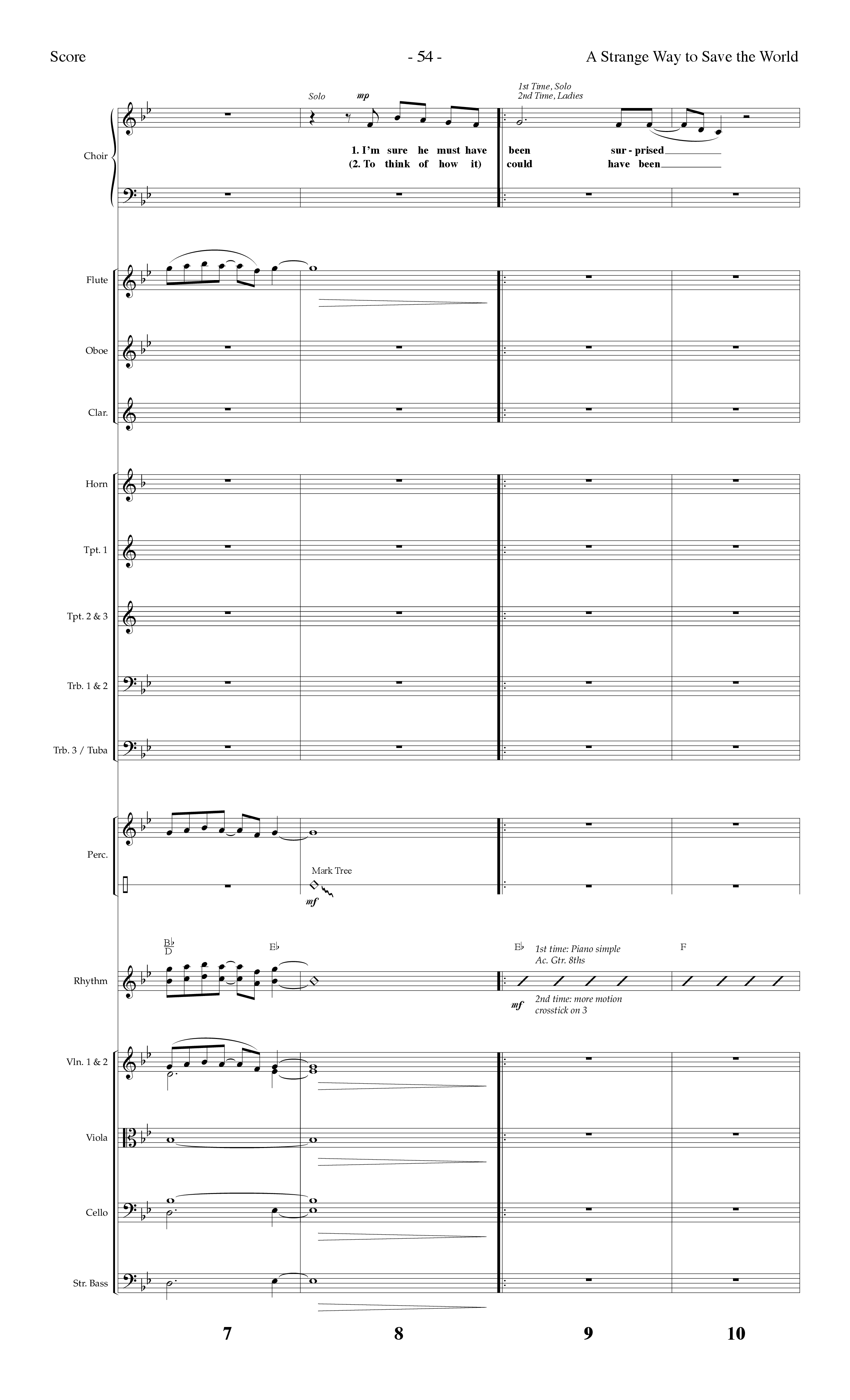 A Strange Way To Save The World (Choral Anthem SATB) Orchestration (Lifeway Choral / Arr. Dennis Allen)