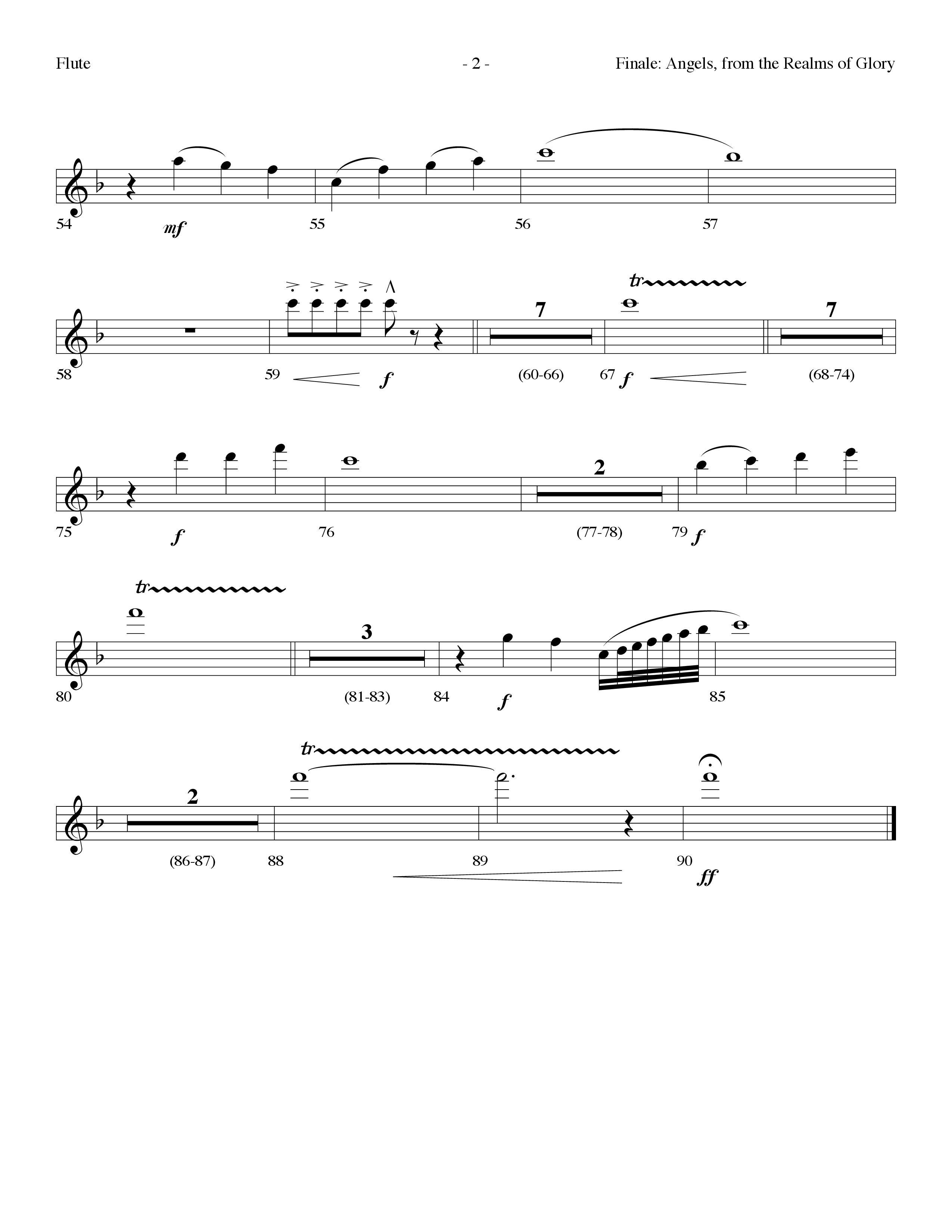 Finale: Angels From The Realms Of Glory (Emmanuel) (Choral Anthem SATB) Flute (Lifeway Choral / Arr. Dennis Allen)