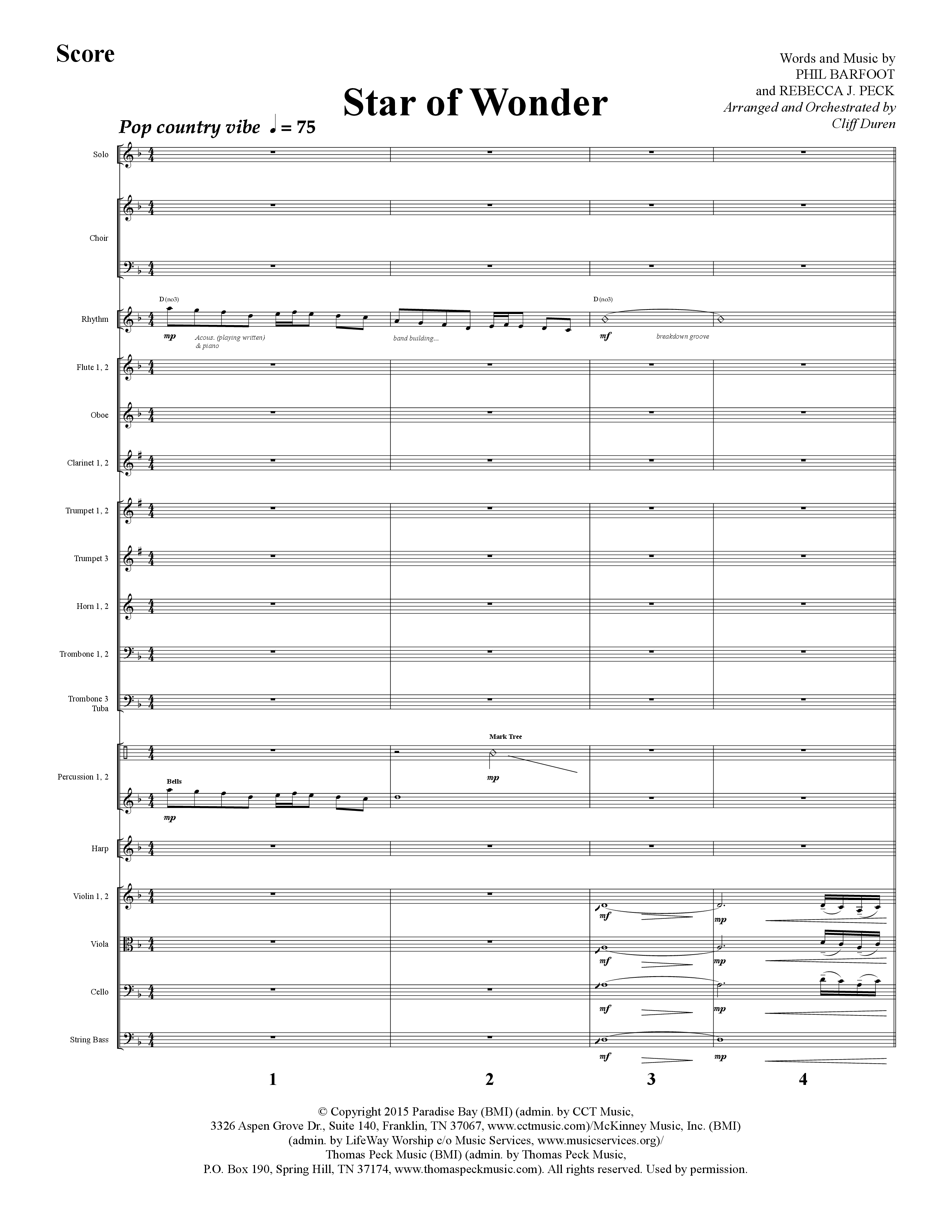 The Heart Of Christmas (11 Song Choral Collection) Song 3 (Orchestration) (Lifeway Choral / Arr. Cliff Duren)