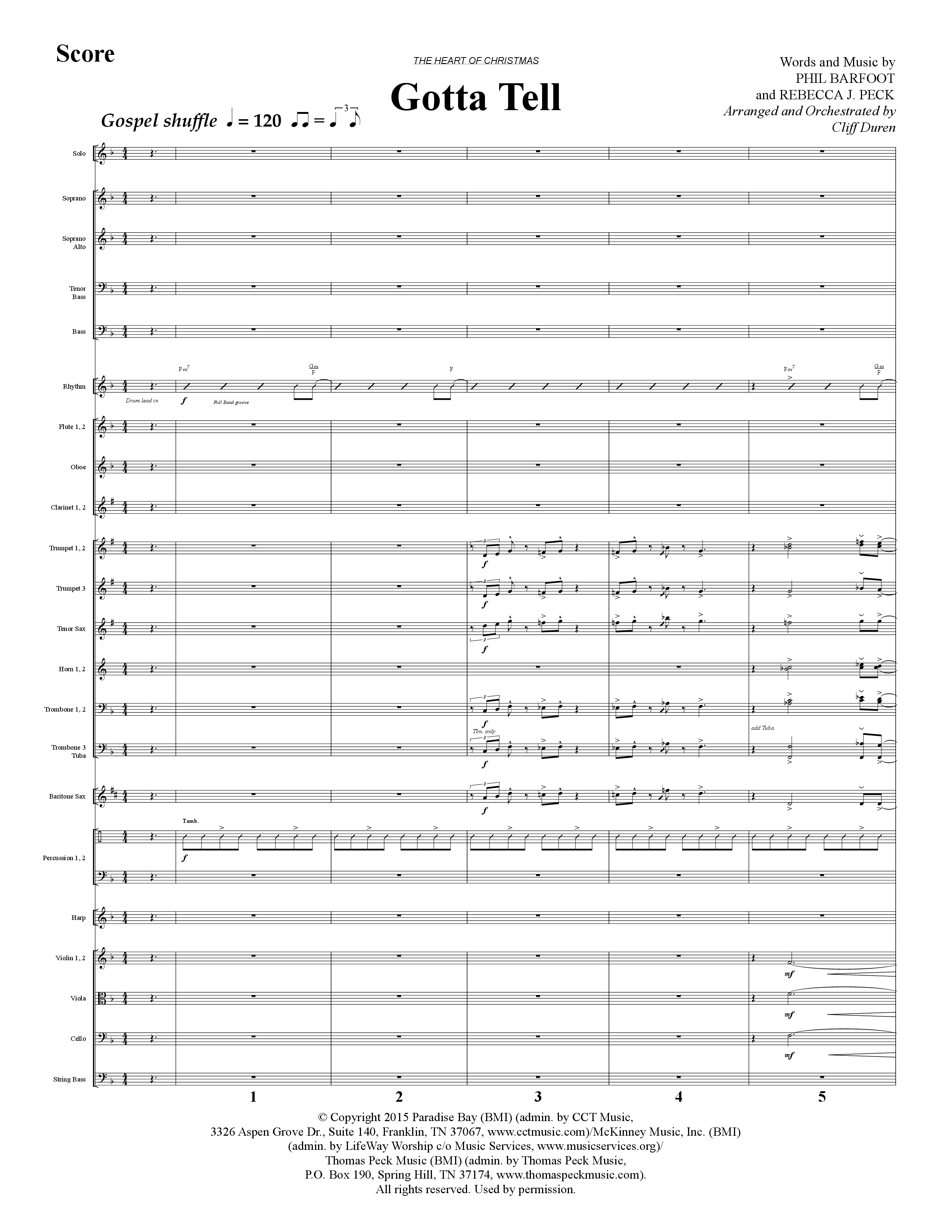 The Heart Of Christmas (11 Song Choral Collection) Song 5 (Orchestration) (Lifeway Choral / Arr. Cliff Duren)