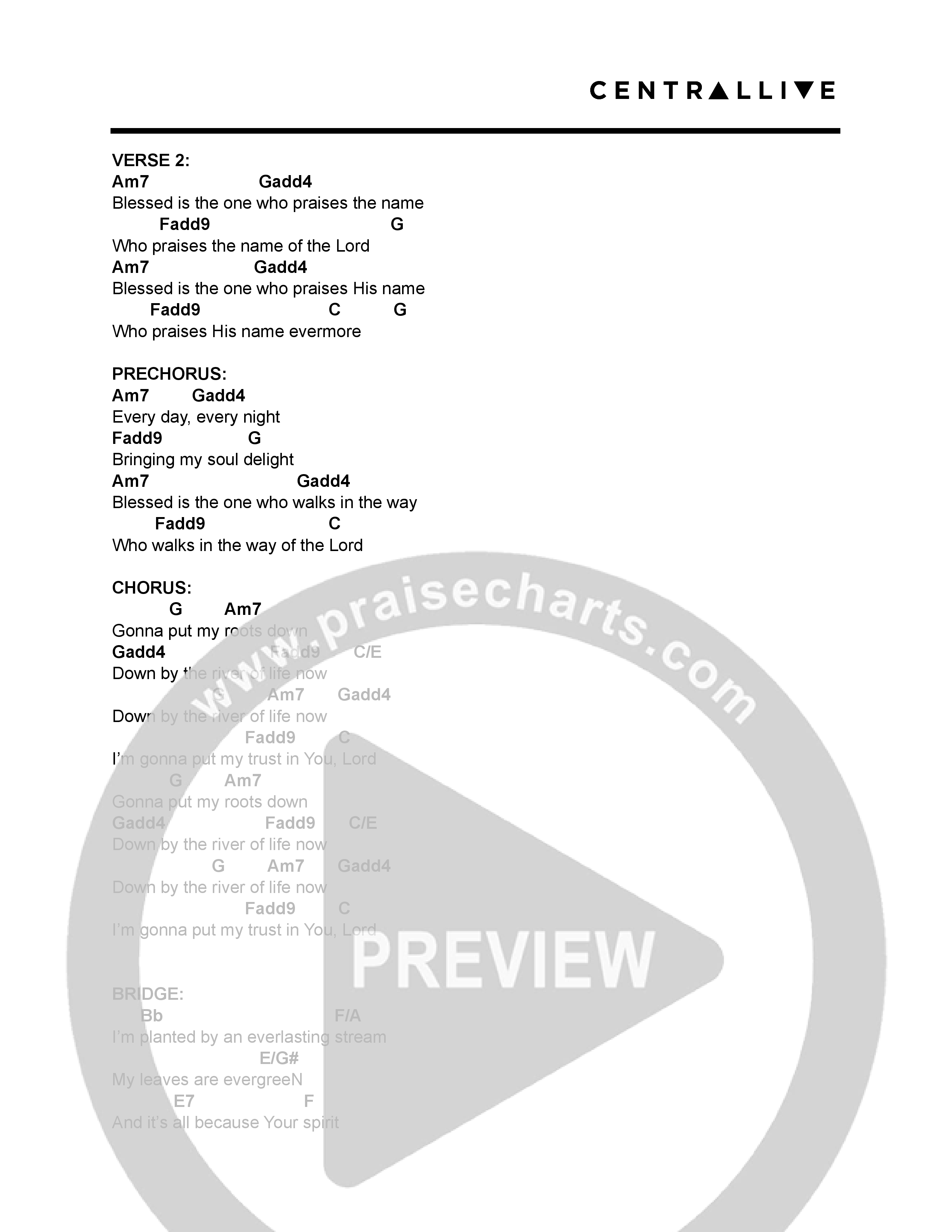 Roots (Studio) Chord Chart (Central Live)