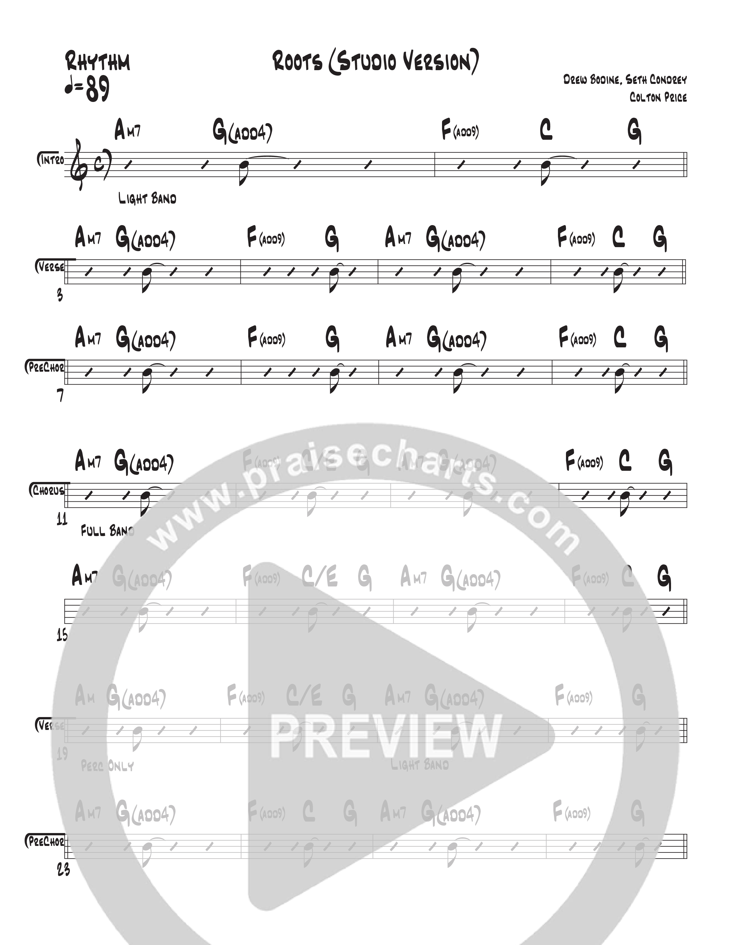 Roots (Studio) Rhythm Chart (Central Live)