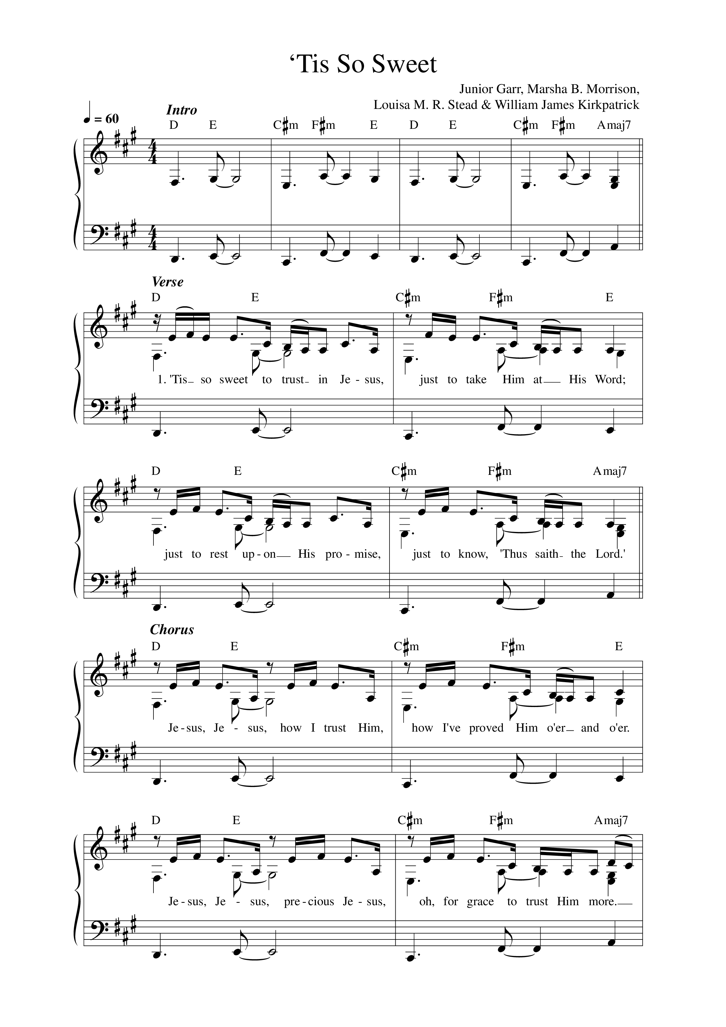 Tis So Sweet Lead Sheet Melody (The Spirituals)