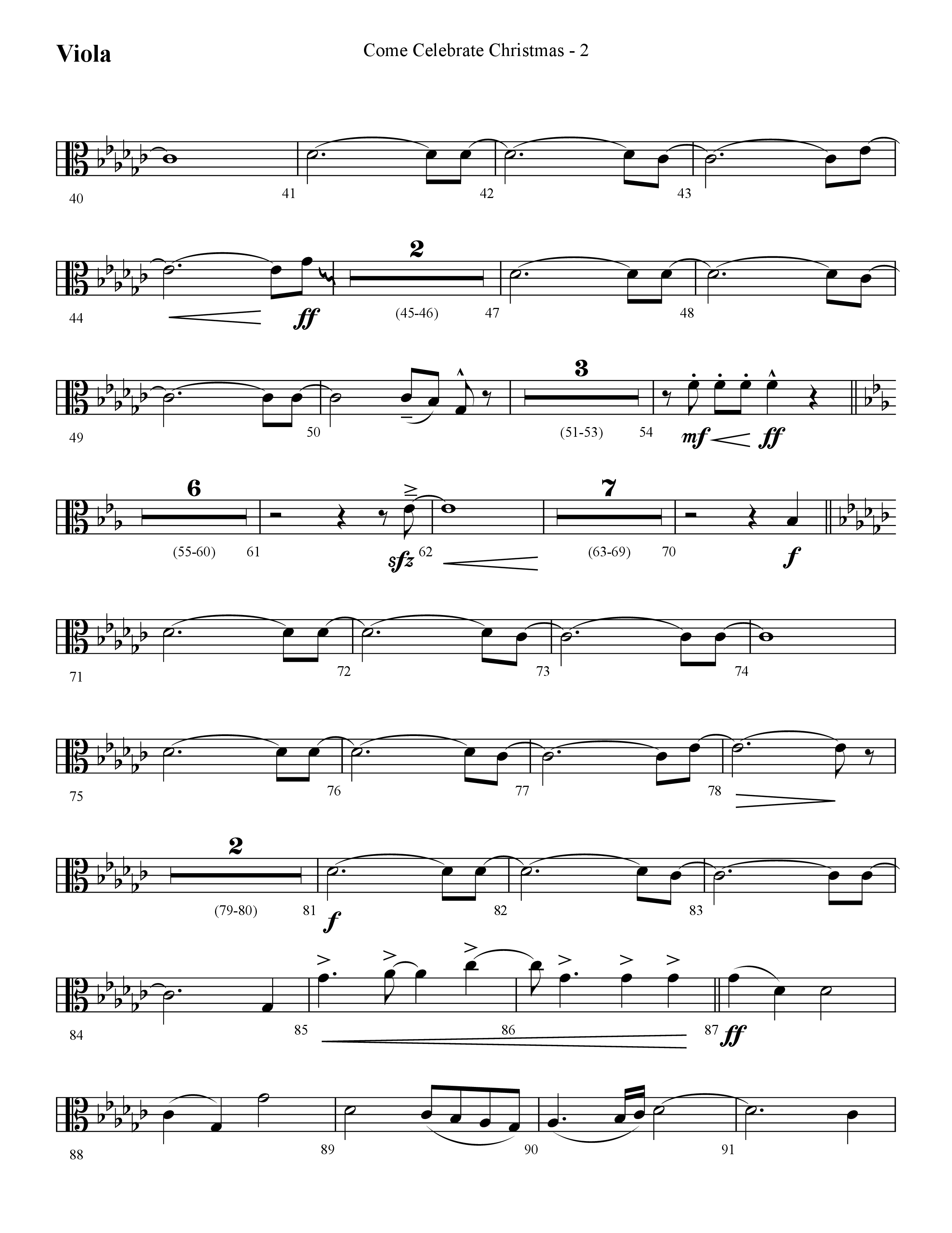 Come Celebrate Christmas (Choral Anthem SATB) Viola (Lifeway Choral / Arr. Cliff Duren)