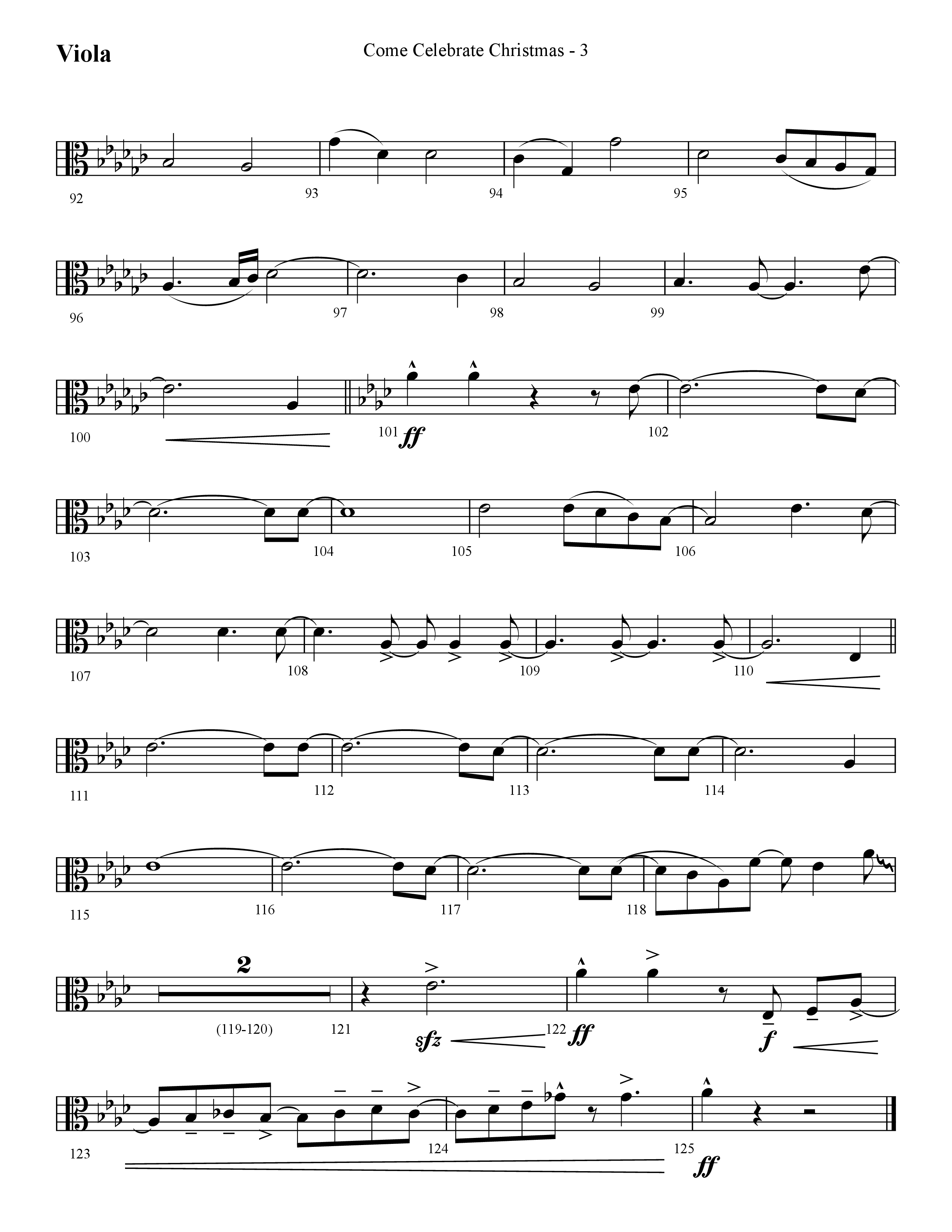 Come Celebrate Christmas (Choral Anthem SATB) Viola (Lifeway Choral / Arr. Cliff Duren)