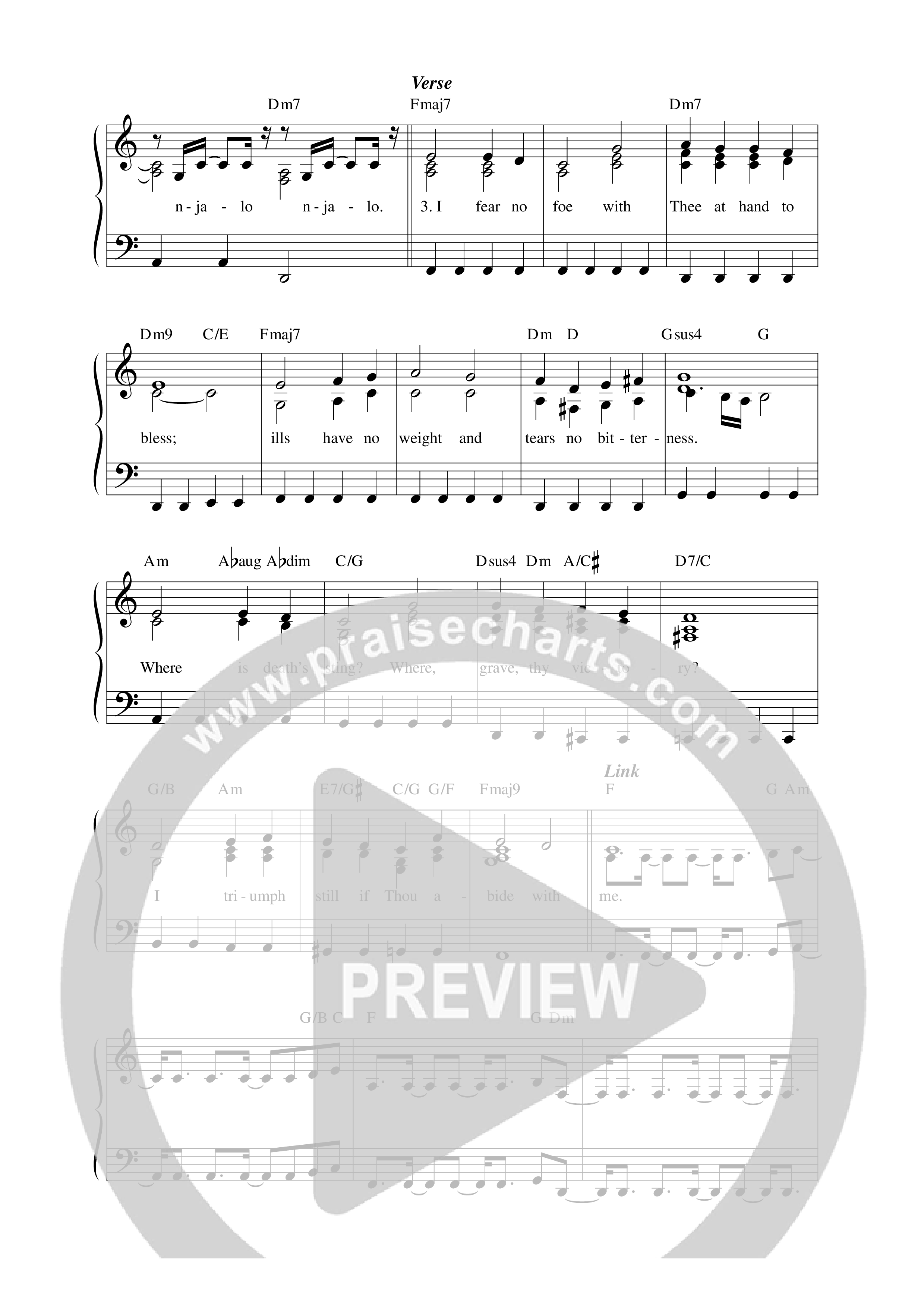 Abide With Me Lead Sheet Melody (The Spirituals)