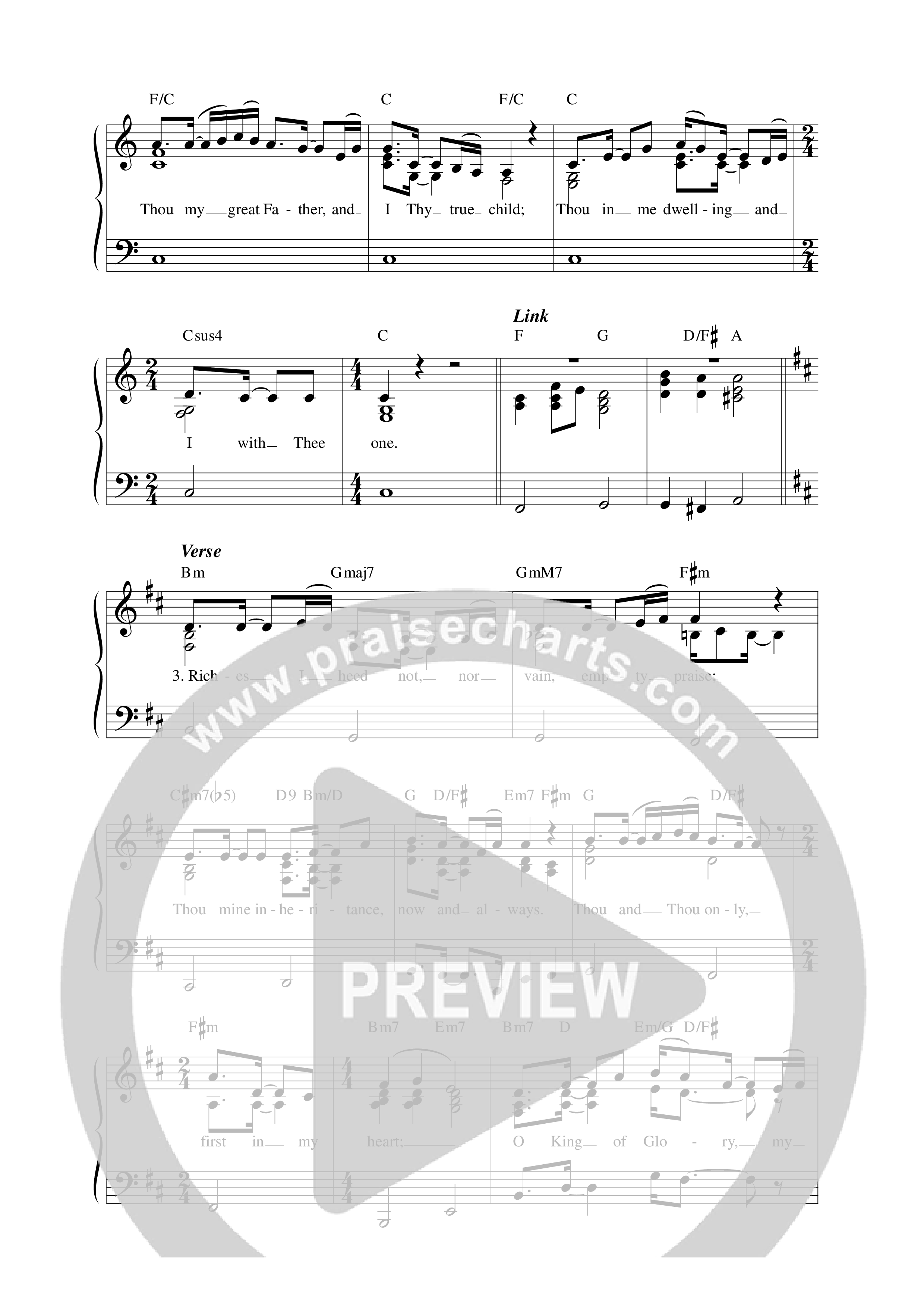 Be Thou My Vision Lead Sheet Melody (The Spirituals)