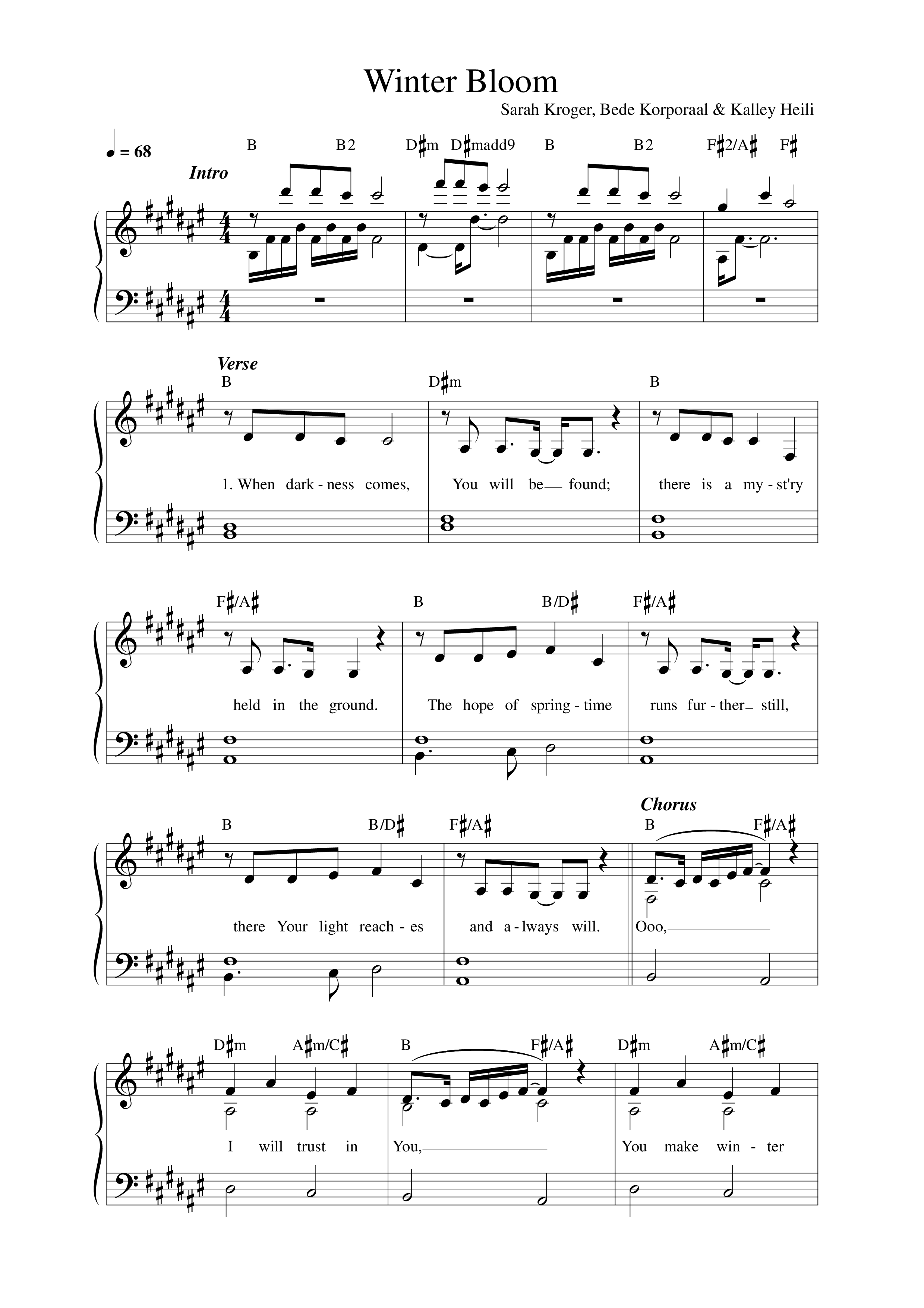 Winter Bloom Lead Sheet Melody (Sarah Kroger)