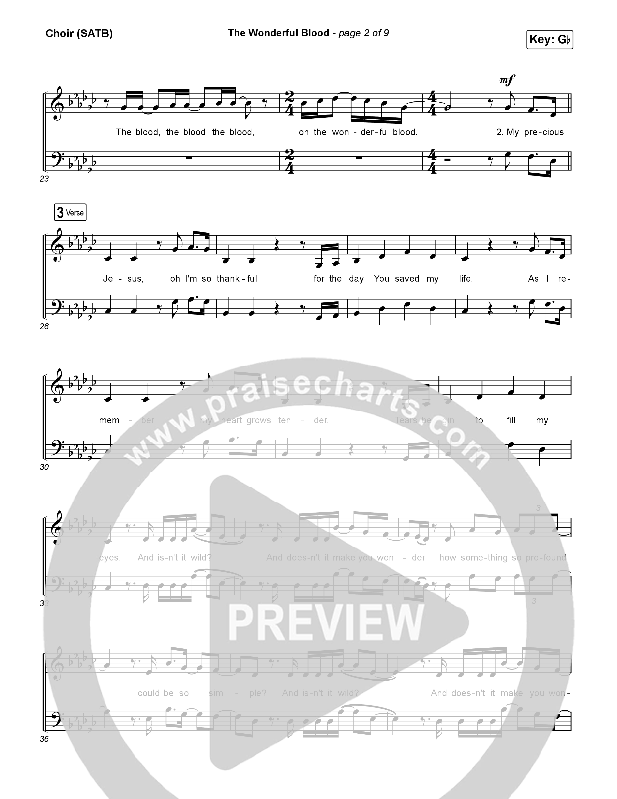 The Wonderful Blood Choir Sheet (SATB) (Tiffany Hudson)