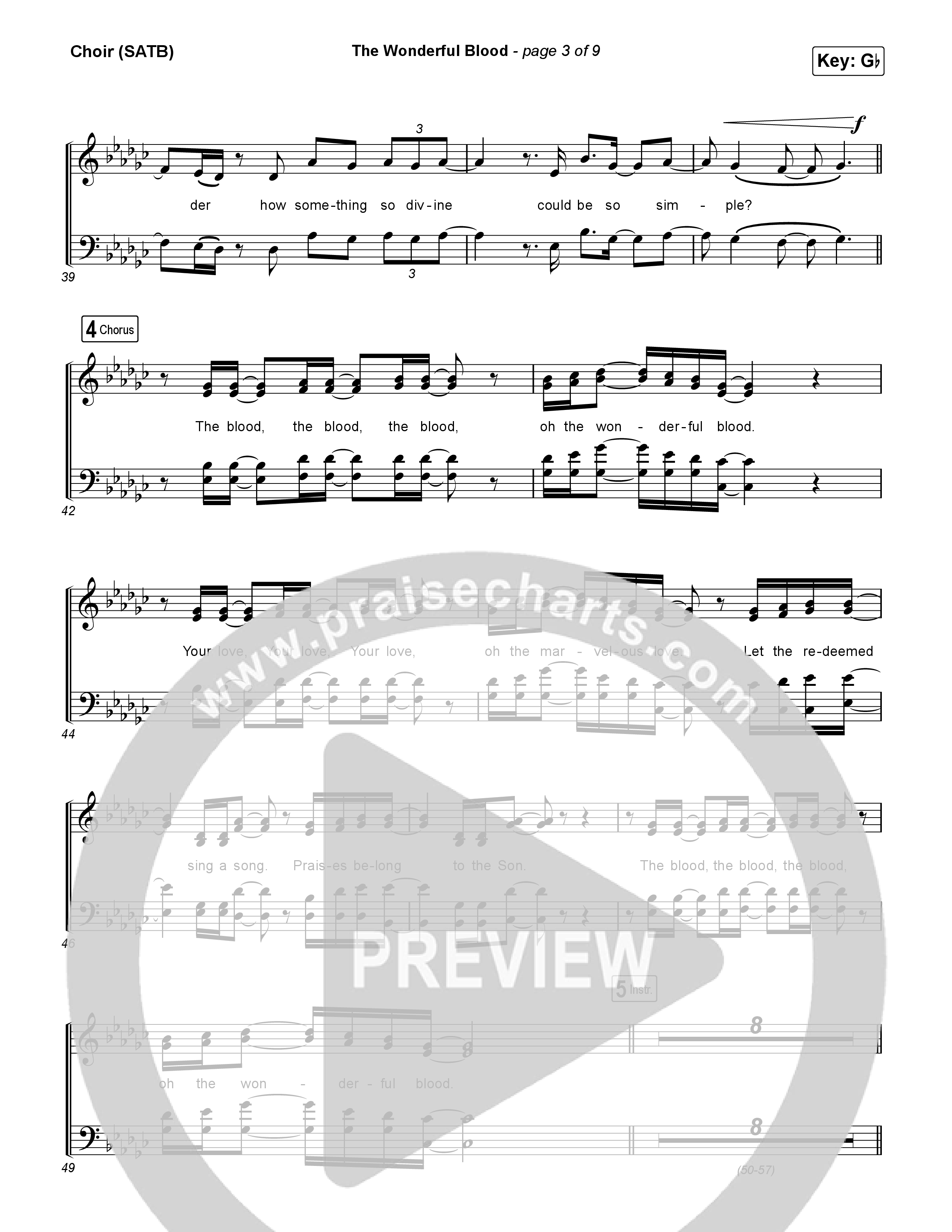 The Wonderful Blood Choir Sheet (SATB) (Tiffany Hudson)