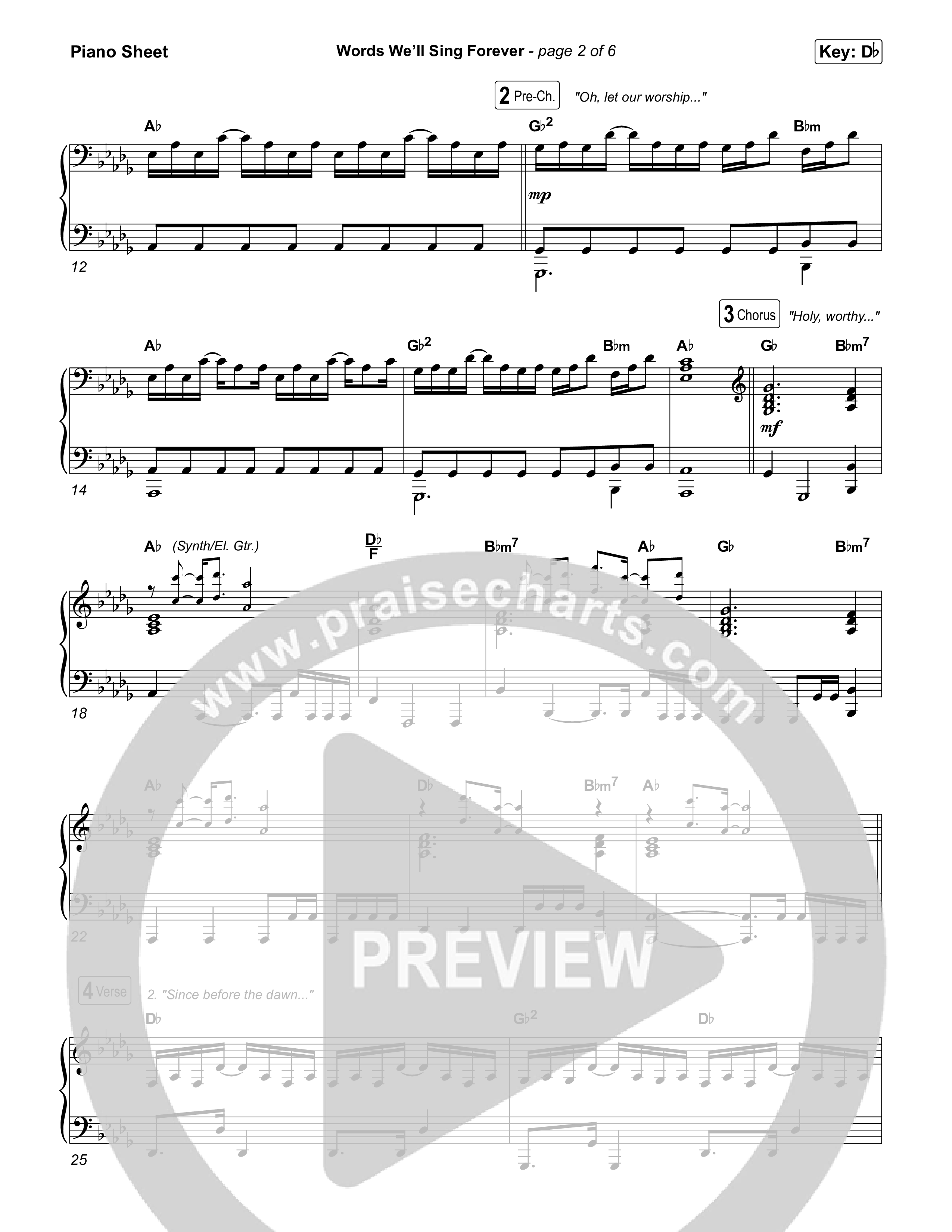 Words We'll Sing Forever Piano Sheet (Seph Schlueter)
