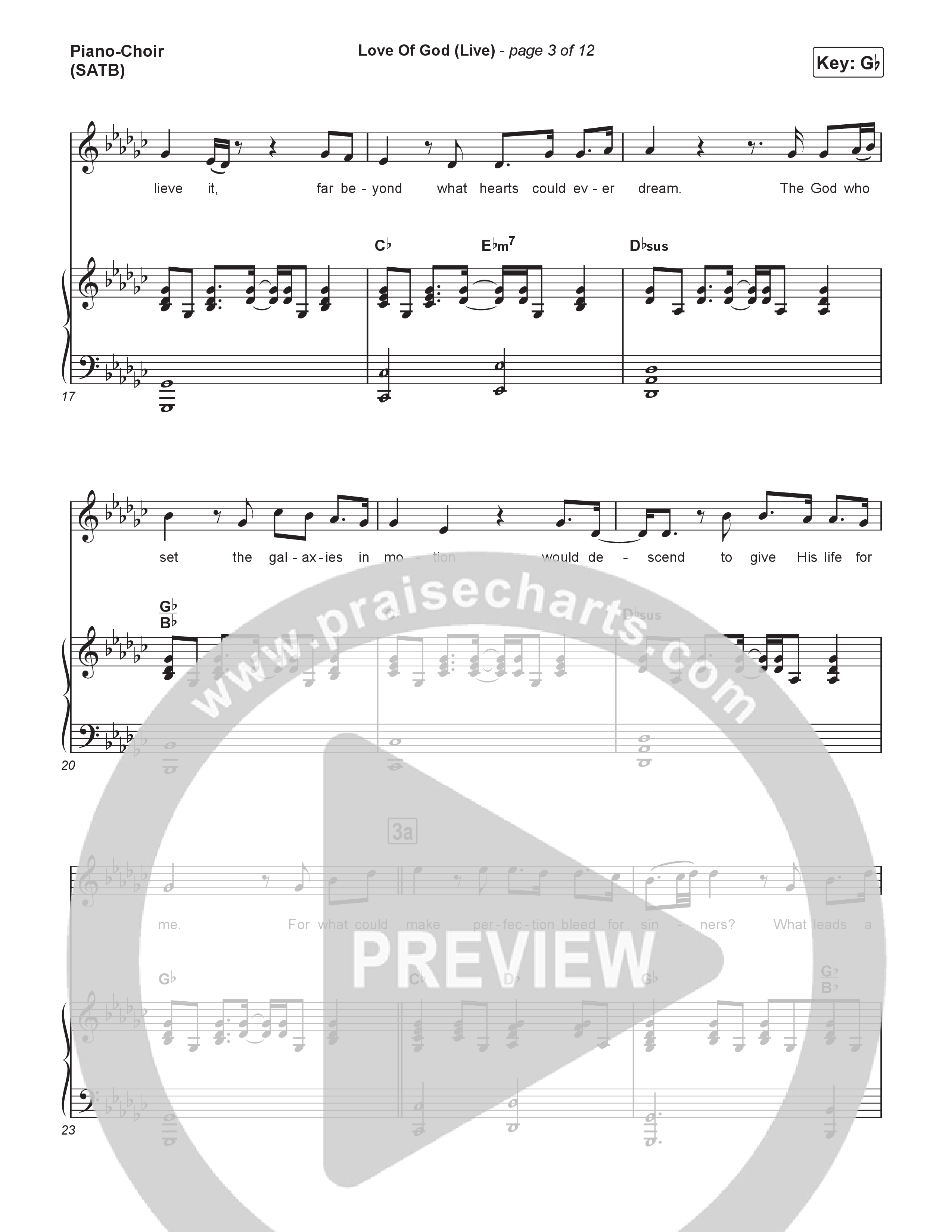 Love Of God (Live) Piano/Vocal (SATB) (Brandon Lake / Phil Wickham)