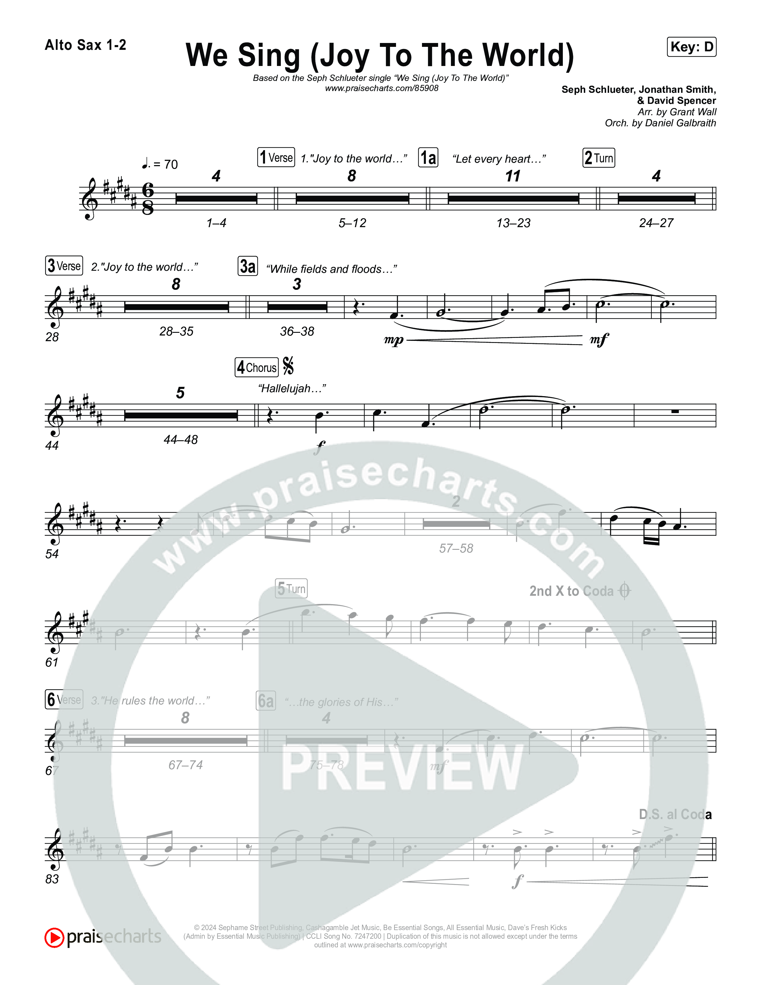 We Sing (Joy To The World) Sax Pack (Seph Schlueter)
