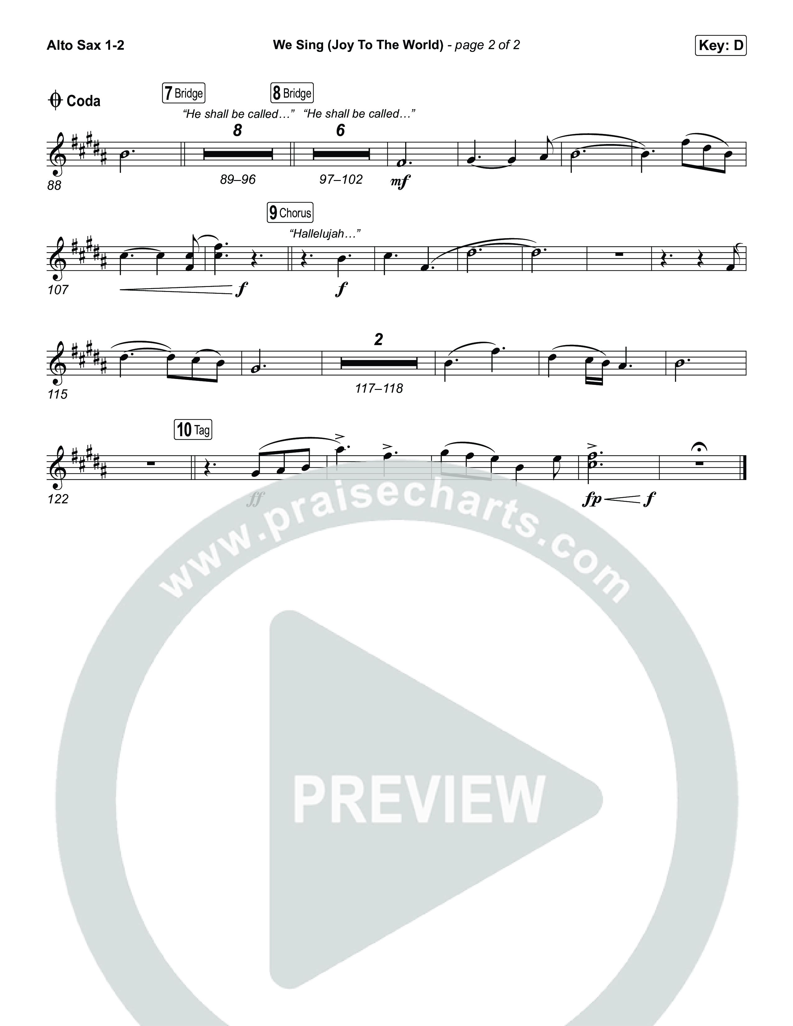 We Sing (Joy To The World) Sax Pack (Seph Schlueter)