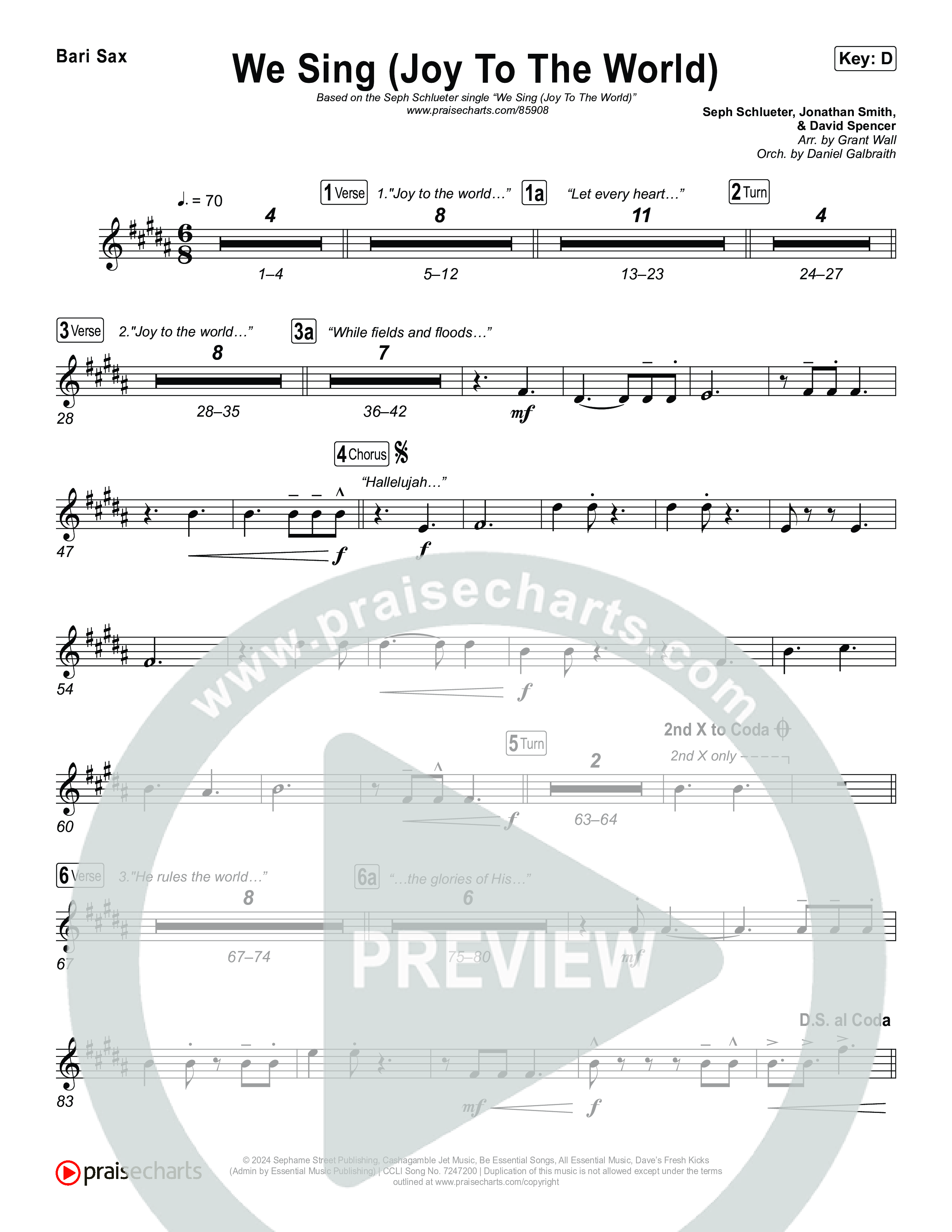 We Sing (Joy To The World) Bari Sax (Seph Schlueter)