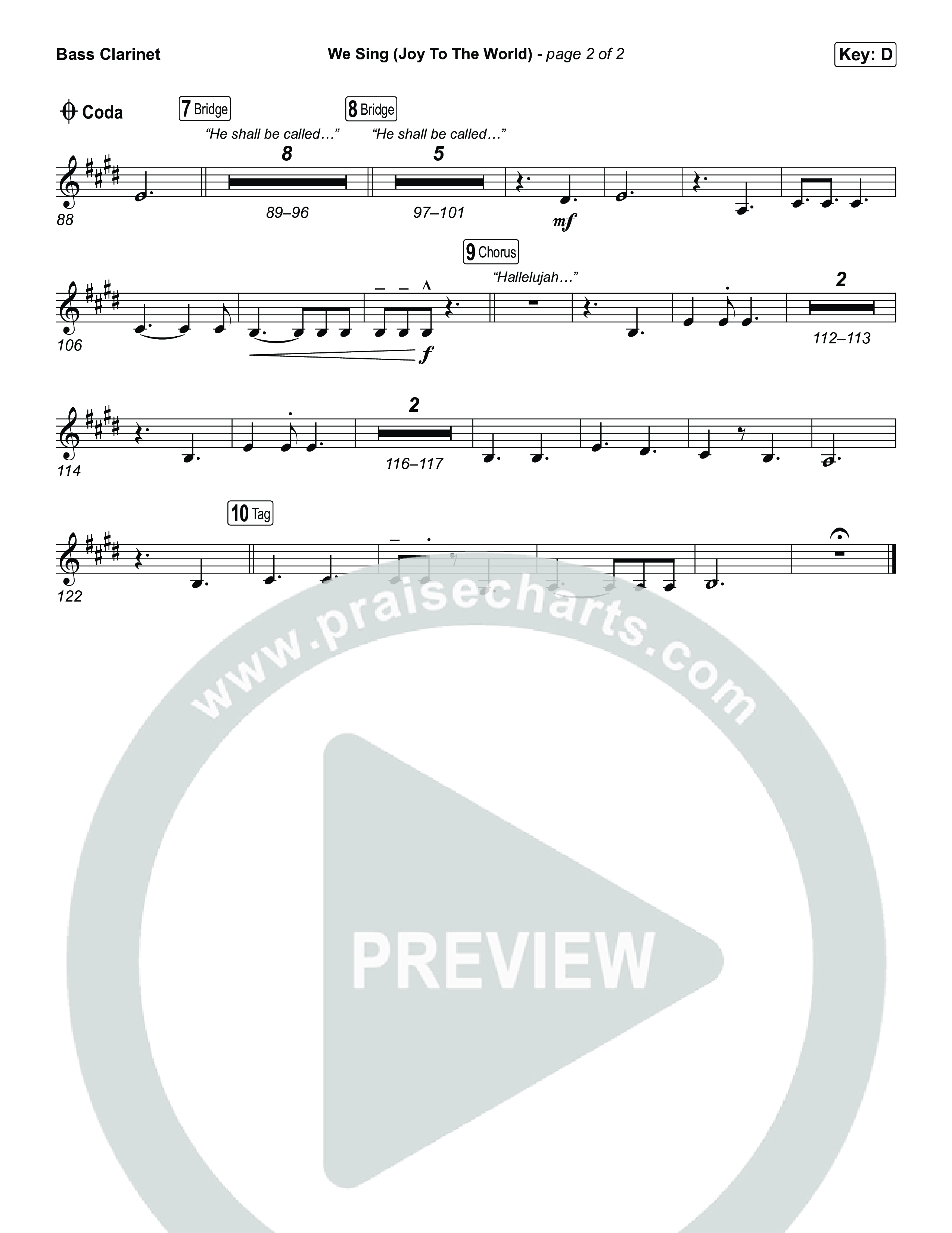 We Sing (Joy To The World) Bass Clarinet (Seph Schlueter)