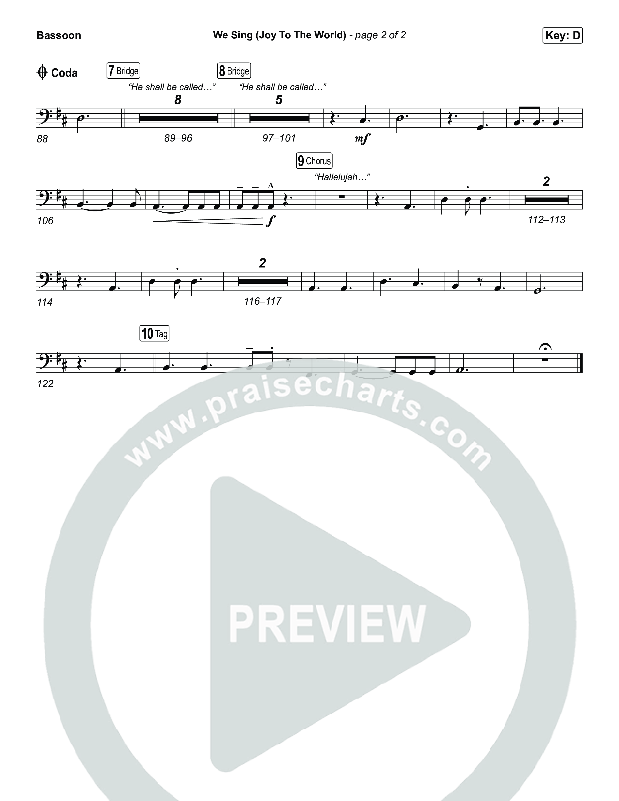 We Sing (Joy To The World) Bassoon (Seph Schlueter)