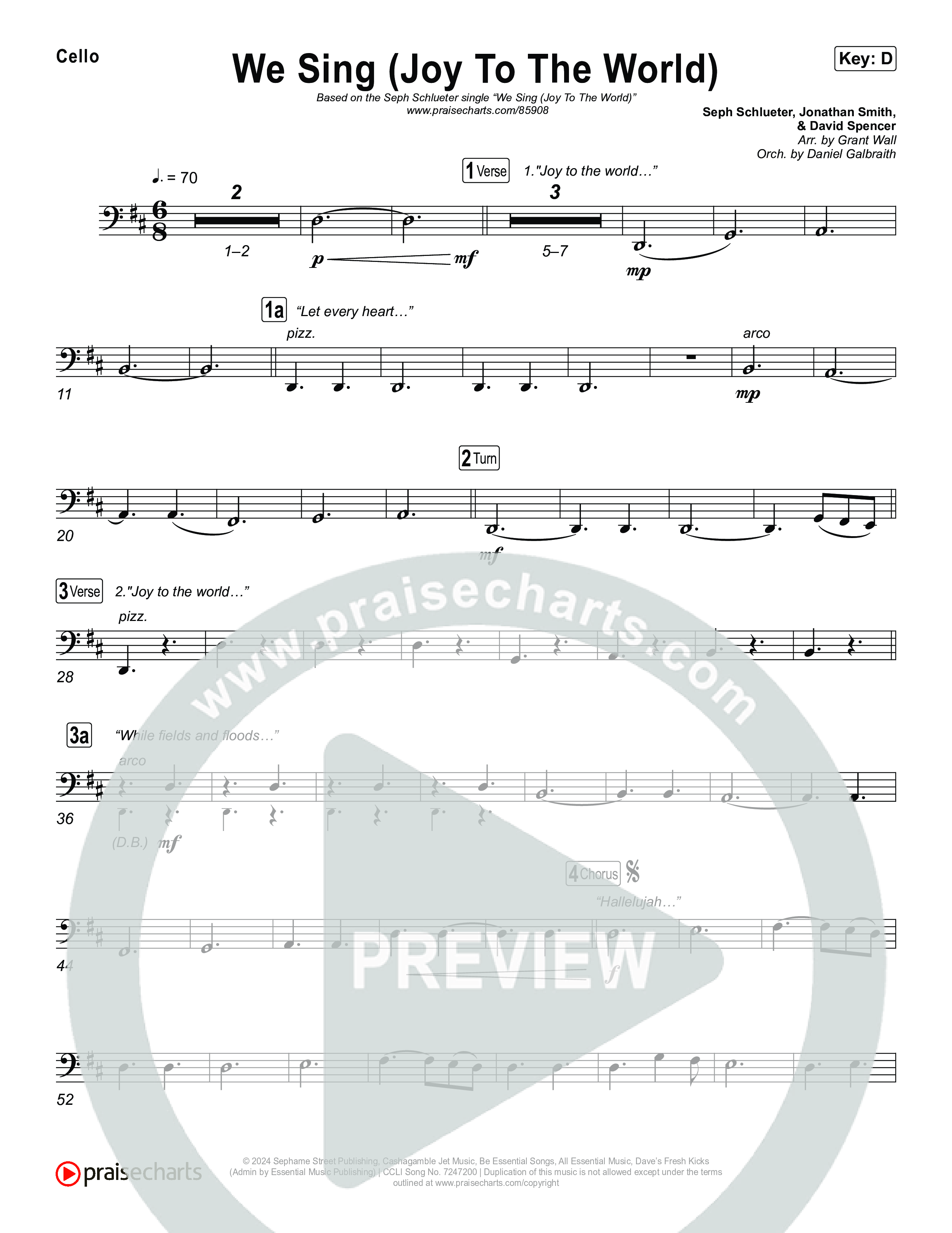 We Sing (Joy To The World) Cello (Seph Schlueter)