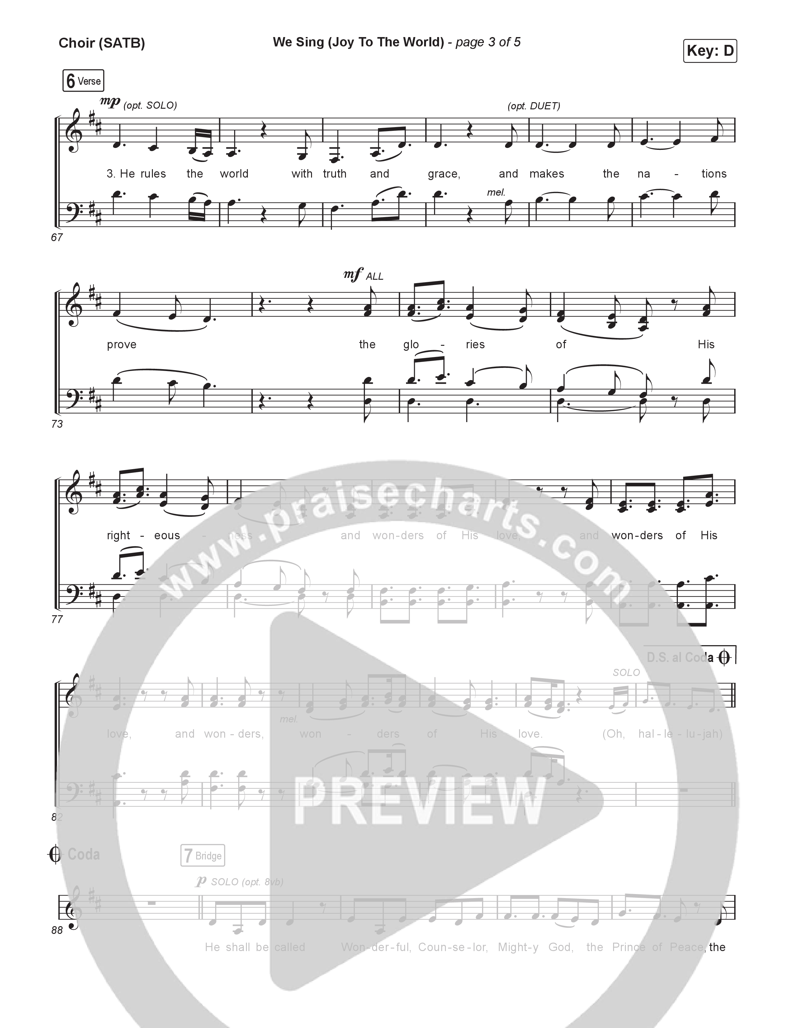We Sing (Joy To The World) Choir Sheet (SATB) (Seph Schlueter)