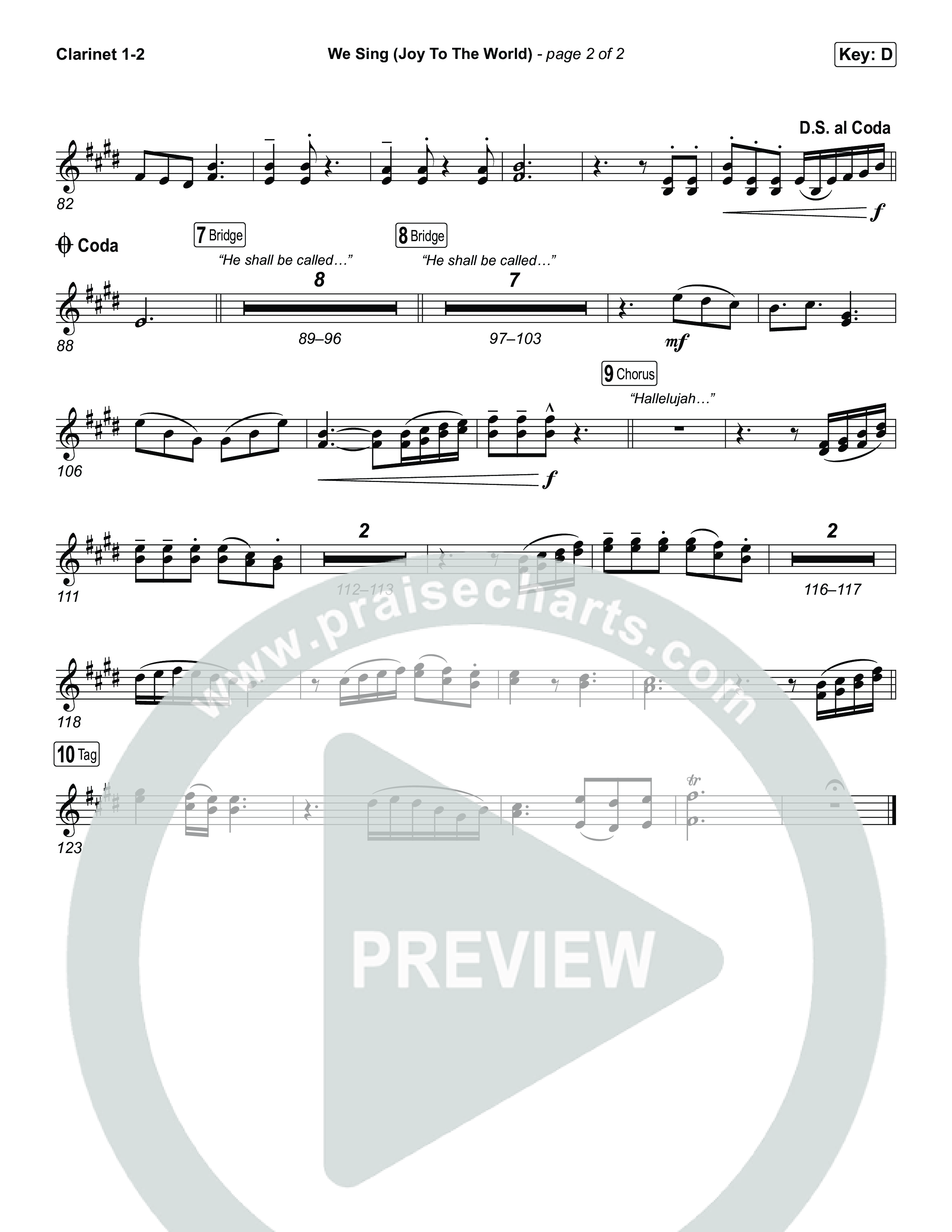 We Sing (Joy To The World) Clarinet 1,2 (Seph Schlueter)