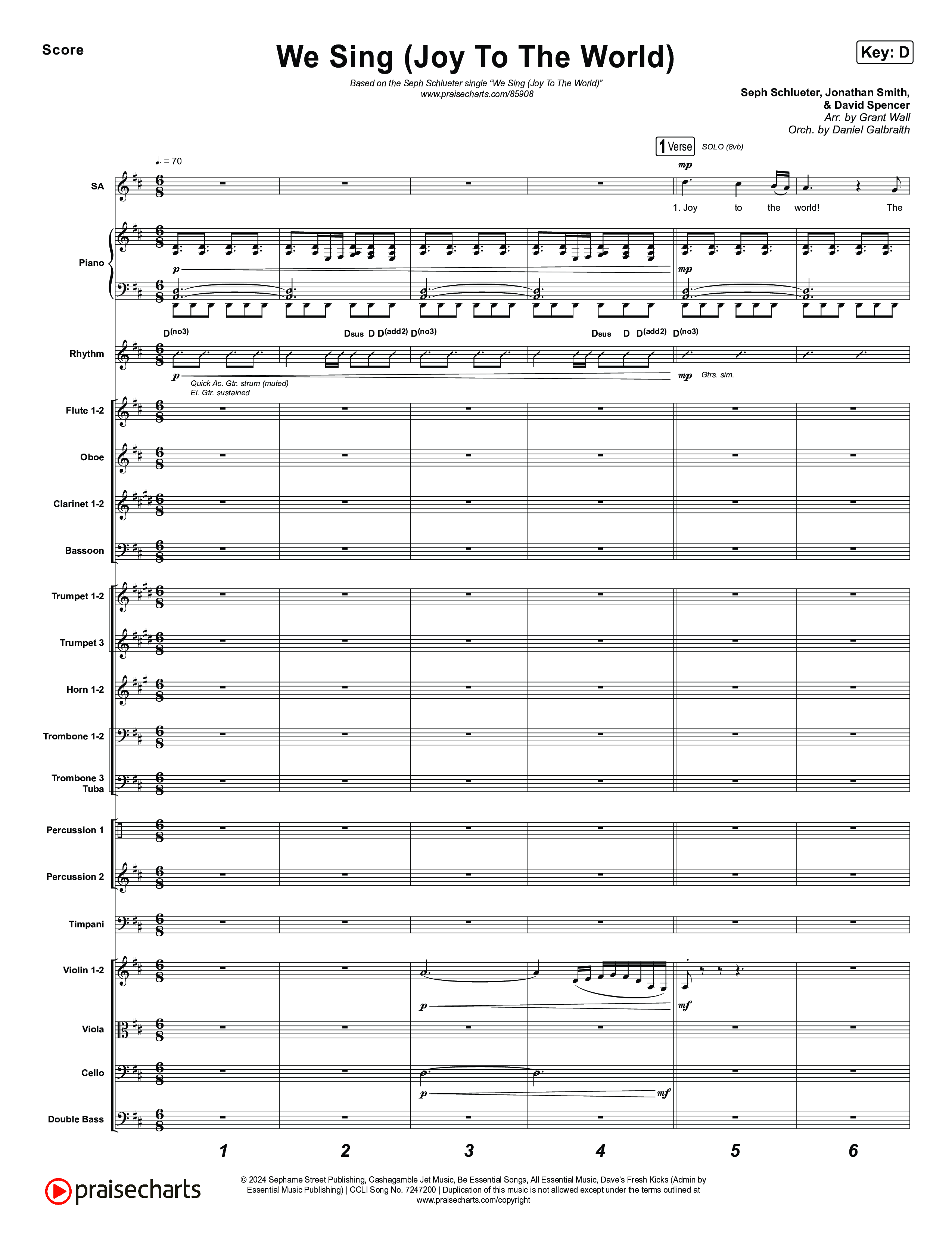 We Sing (Joy To The World) Orchestration (Seph Schlueter)