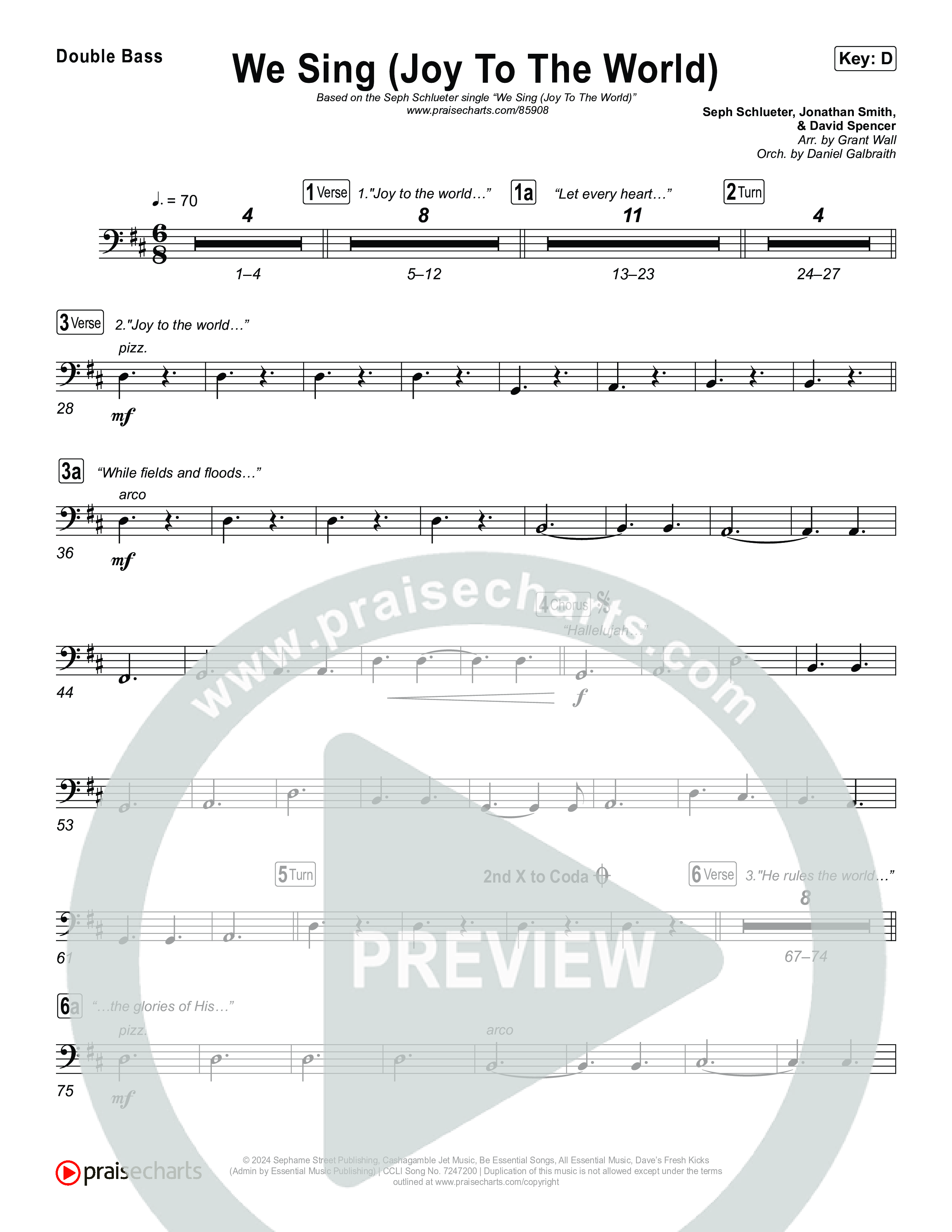 We Sing (Joy To The World) String Bass (Seph Schlueter)